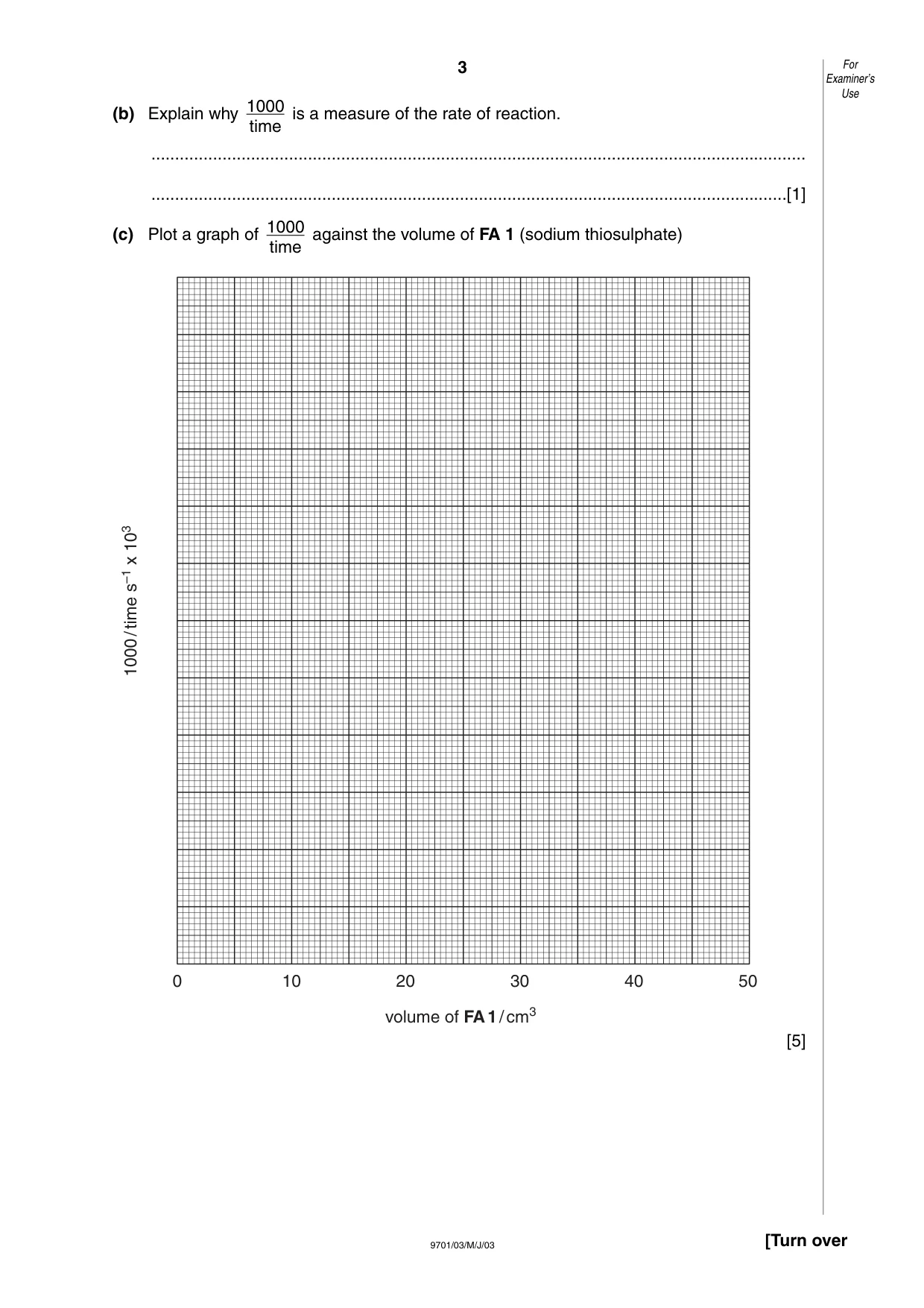 Cambridge A Level Chemistry 9701 2003 May/June Paper 3 · Variant 1 question paper, page 3 of 8