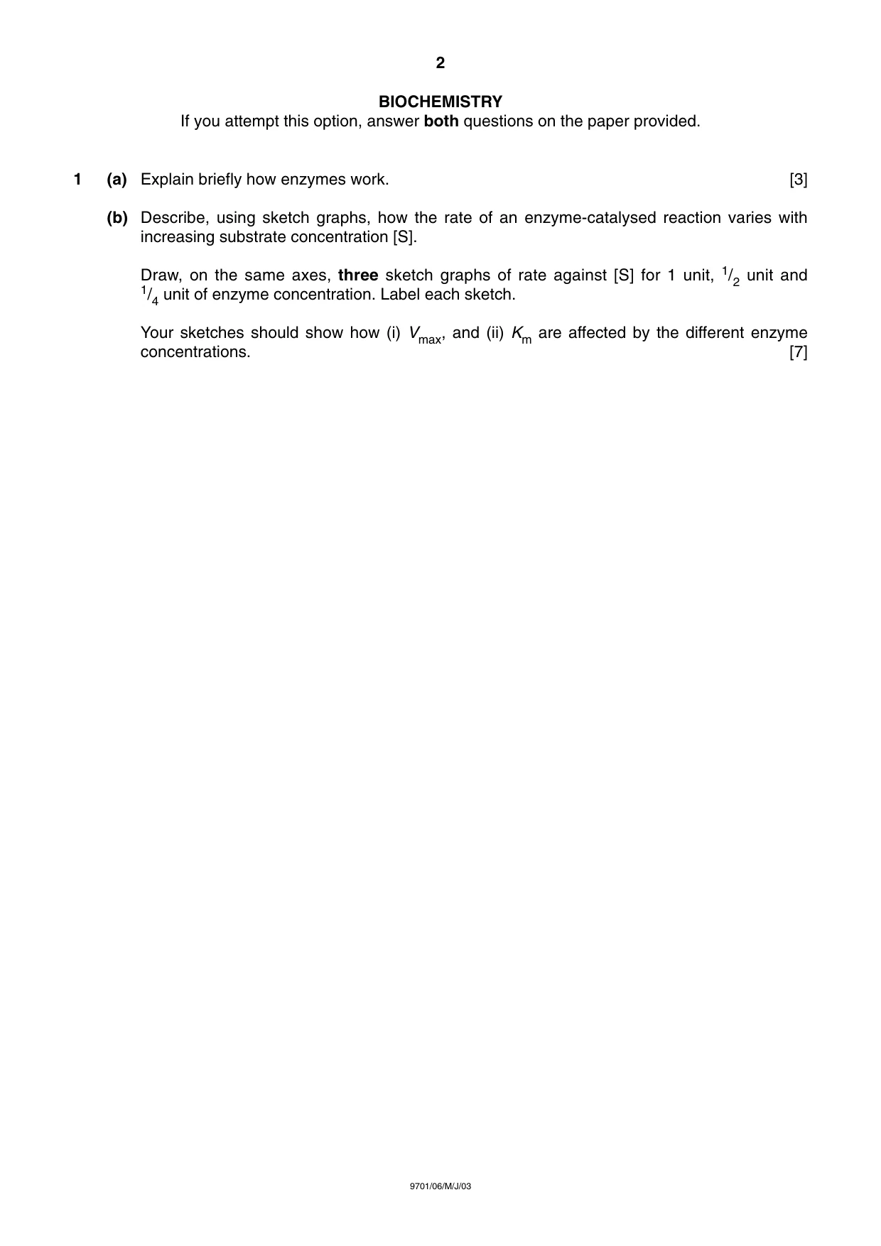 Cambridge A Level Chemistry 9701 2003 May/June Paper 6 · Variant 1 question paper, page 2 of 8