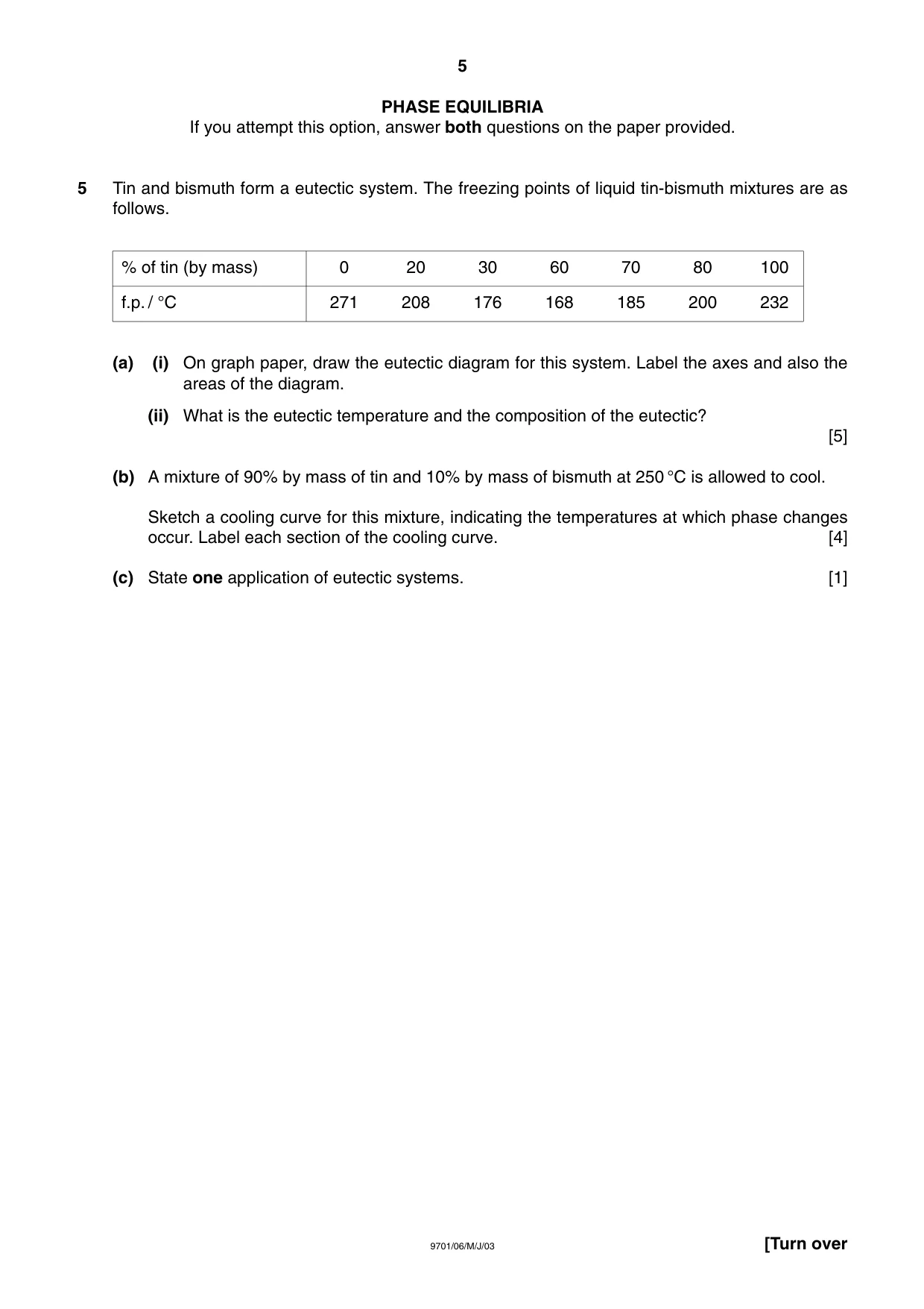 Cambridge A Level Chemistry 9701 2003 May/June Paper 6 · Variant 1 question paper, page 5 of 8