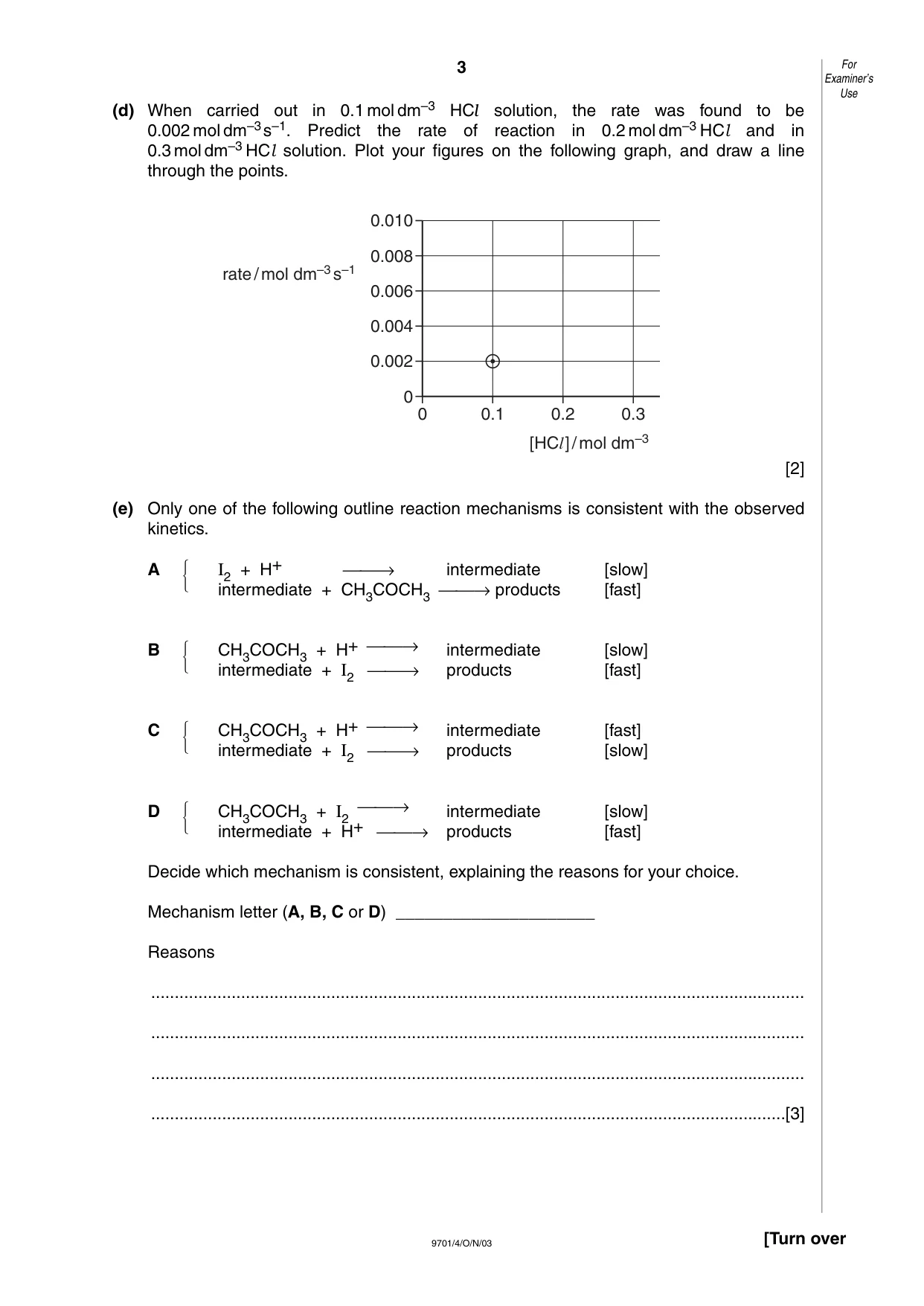 Cambridge A Level Chemistry 9701 2003 Oct/Nov Paper 4 · Variant 1 question paper, page 3 of 12