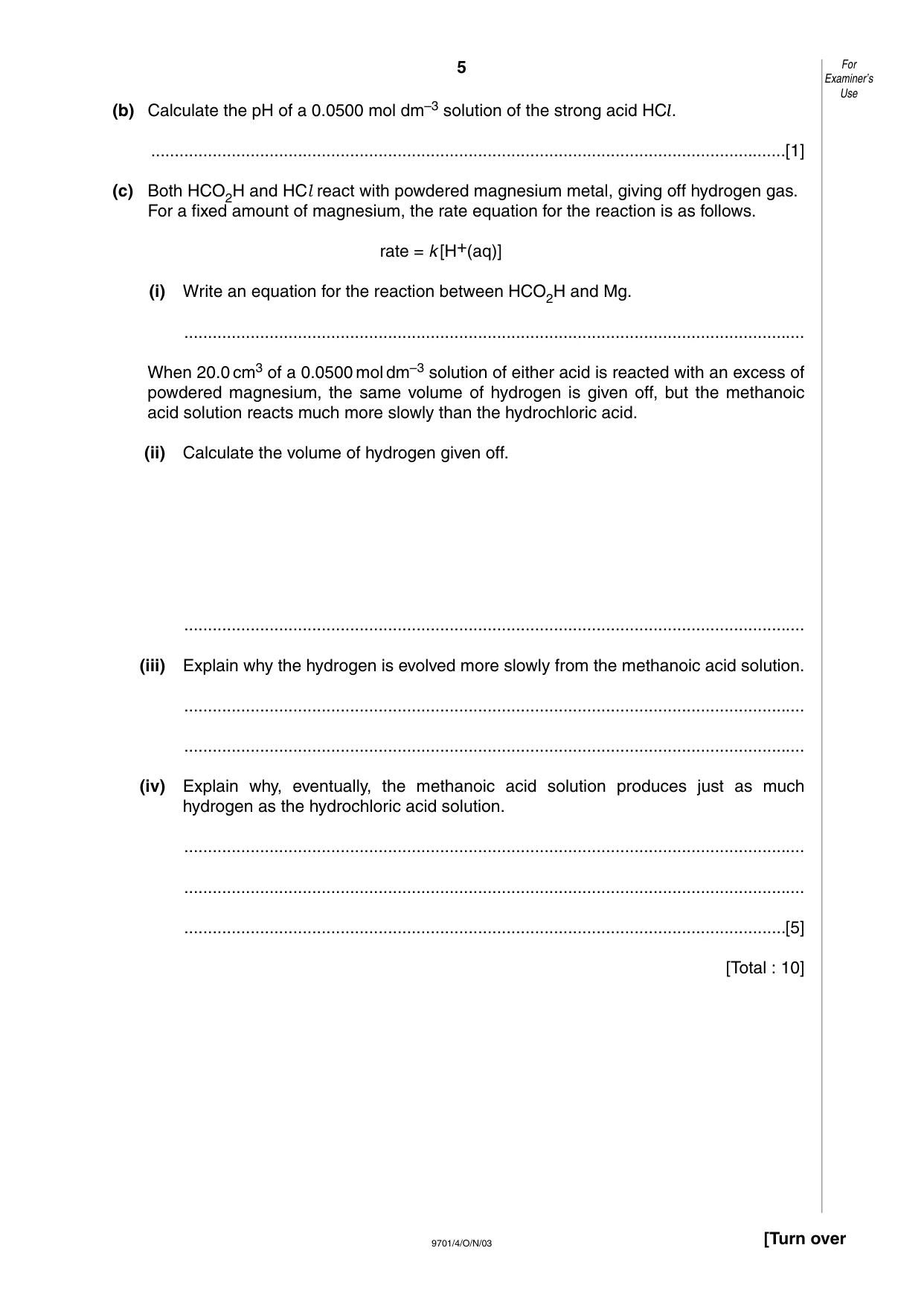 Cambridge A Level Chemistry 9701 2003 Oct/Nov Paper 4 · Variant 1 question paper, page 5 of 12