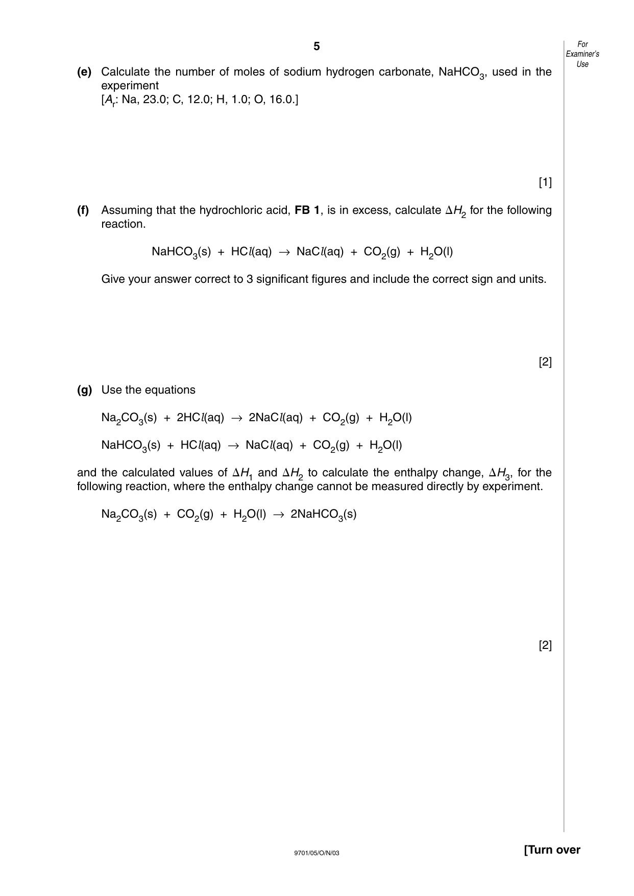 Cambridge A Level Chemistry 9701 2003 Oct/Nov Paper 5 · Variant 1 question paper, page 5 of 12