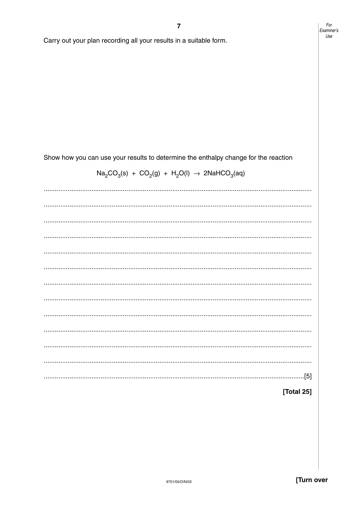 Cambridge A Level Chemistry 9701 2003 Oct/Nov Paper 5 · Variant 1 question paper, page 7 of 12
