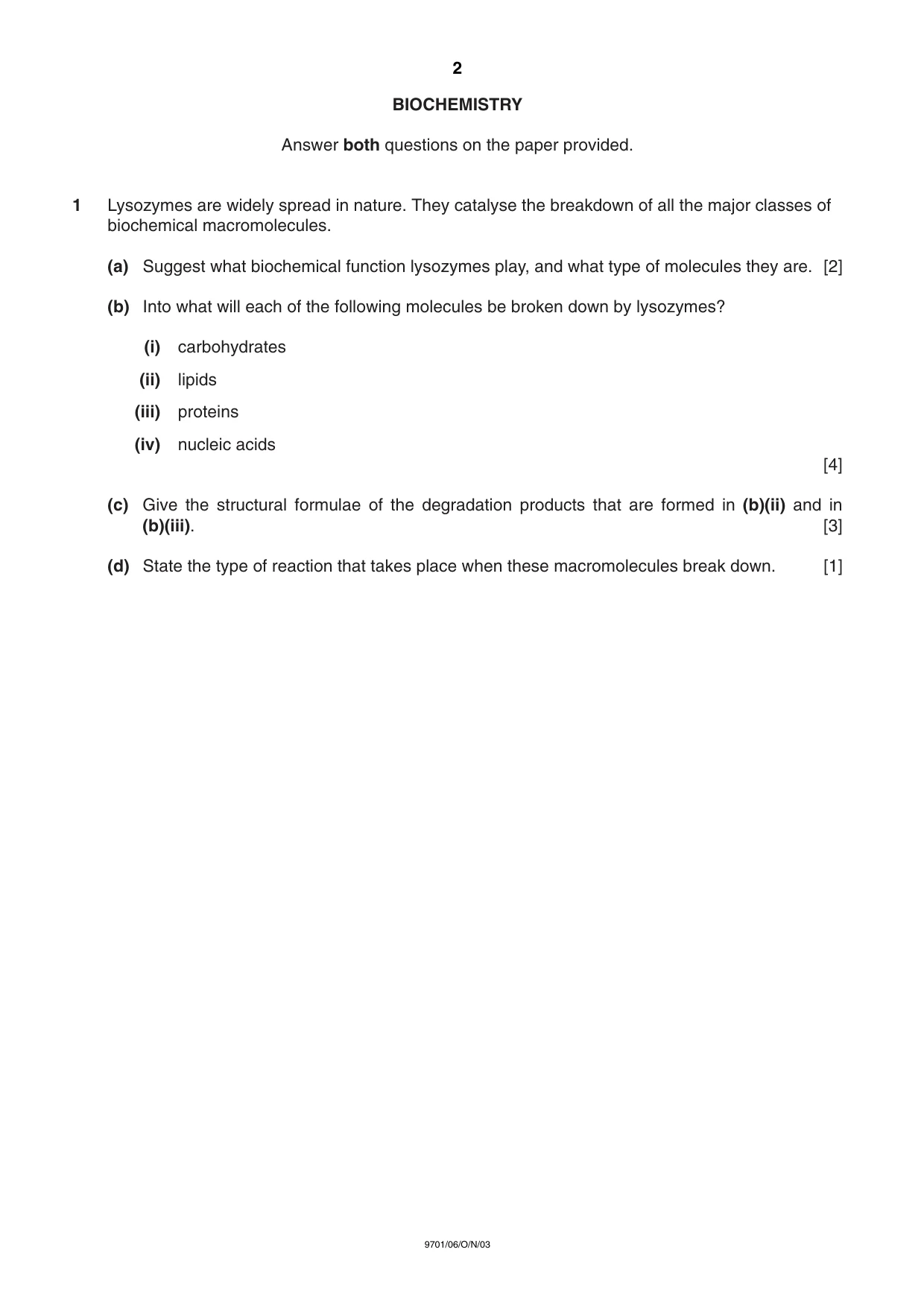 Cambridge A Level Chemistry 9701 2003 Oct/Nov Paper 6 · Variant 1 question paper, page 2 of 12