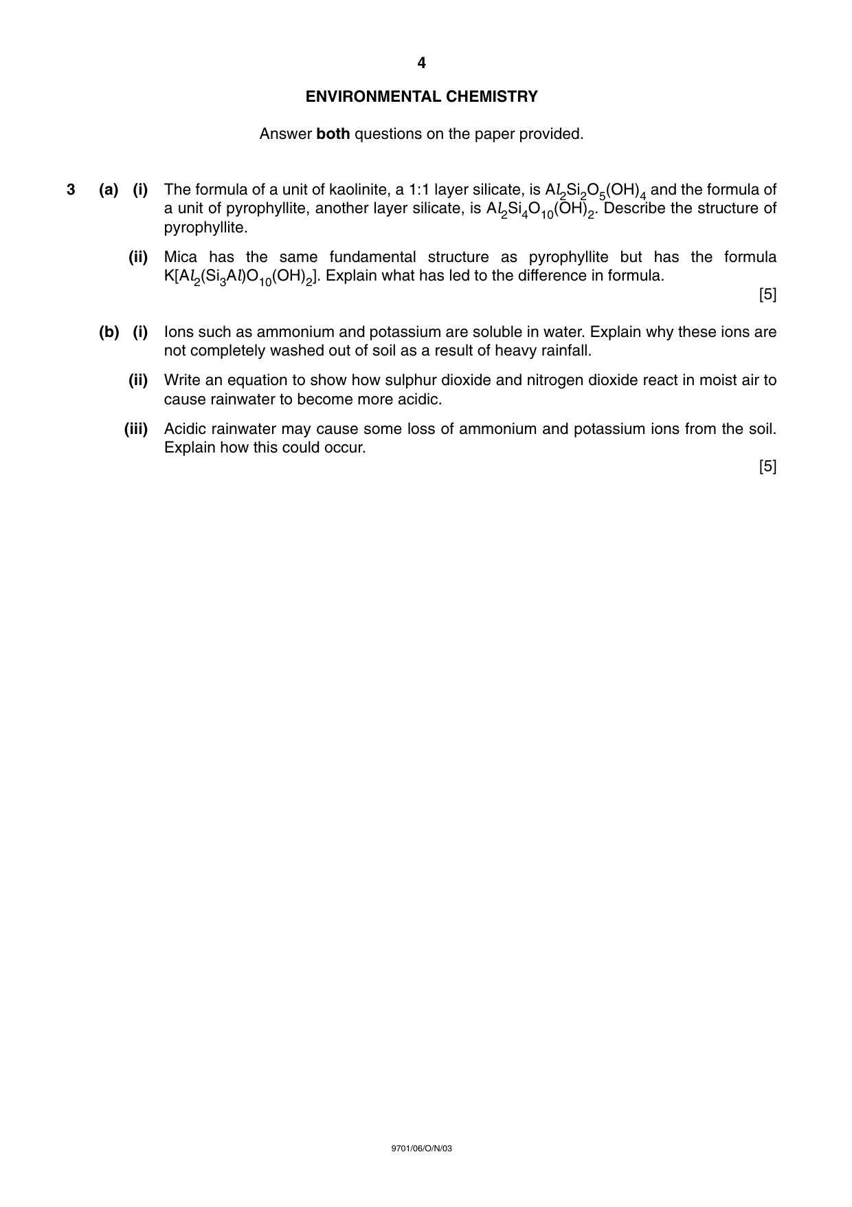 Cambridge A Level Chemistry 9701 2003 Oct/Nov Paper 6 · Variant 1 question paper, page 4 of 12