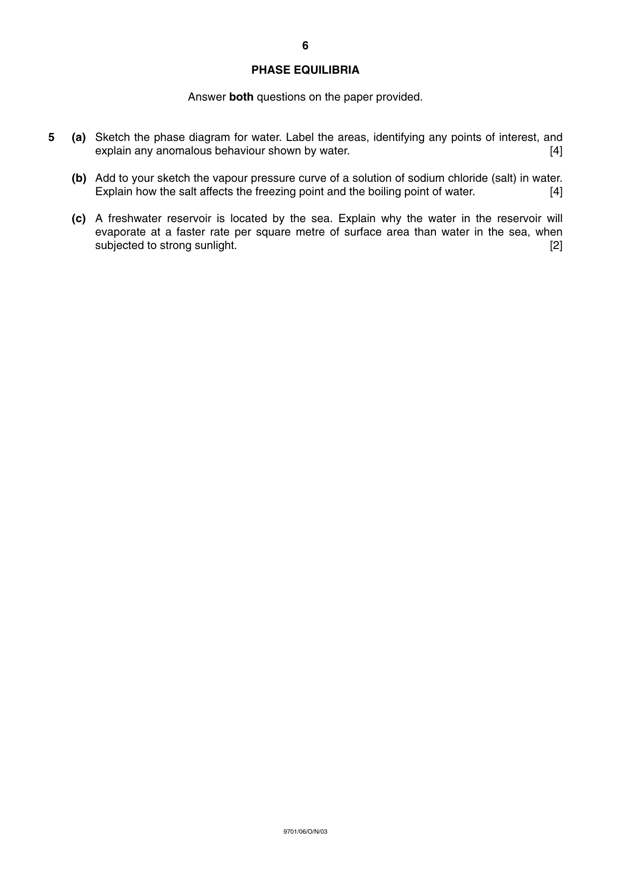 Cambridge A Level Chemistry 9701 2003 Oct/Nov Paper 6 · Variant 1 question paper, page 6 of 12