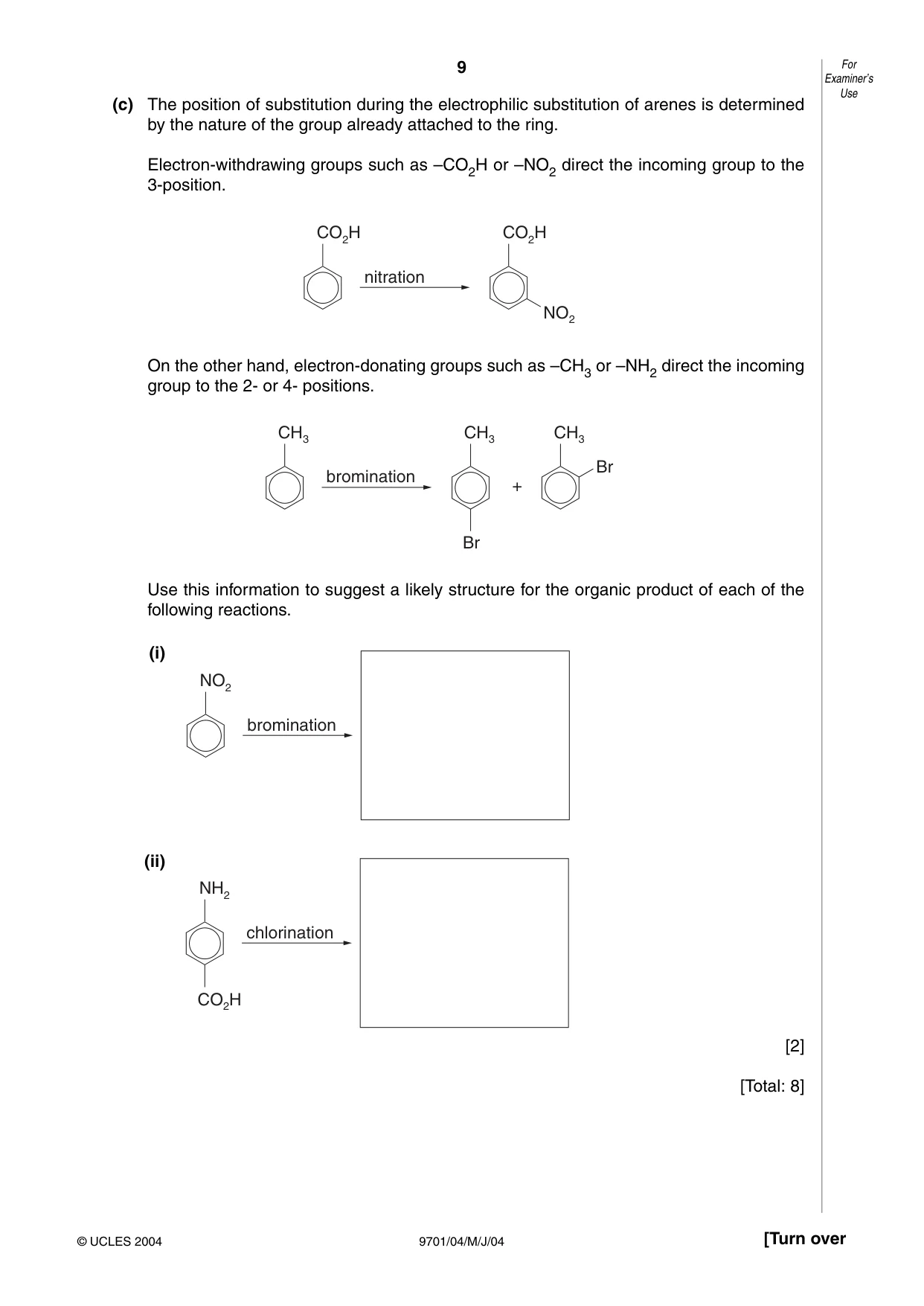 Cambridge A Level Chemistry 9701 2004 May/June Paper 4 · Variant 1 question paper, page 9 of 12
