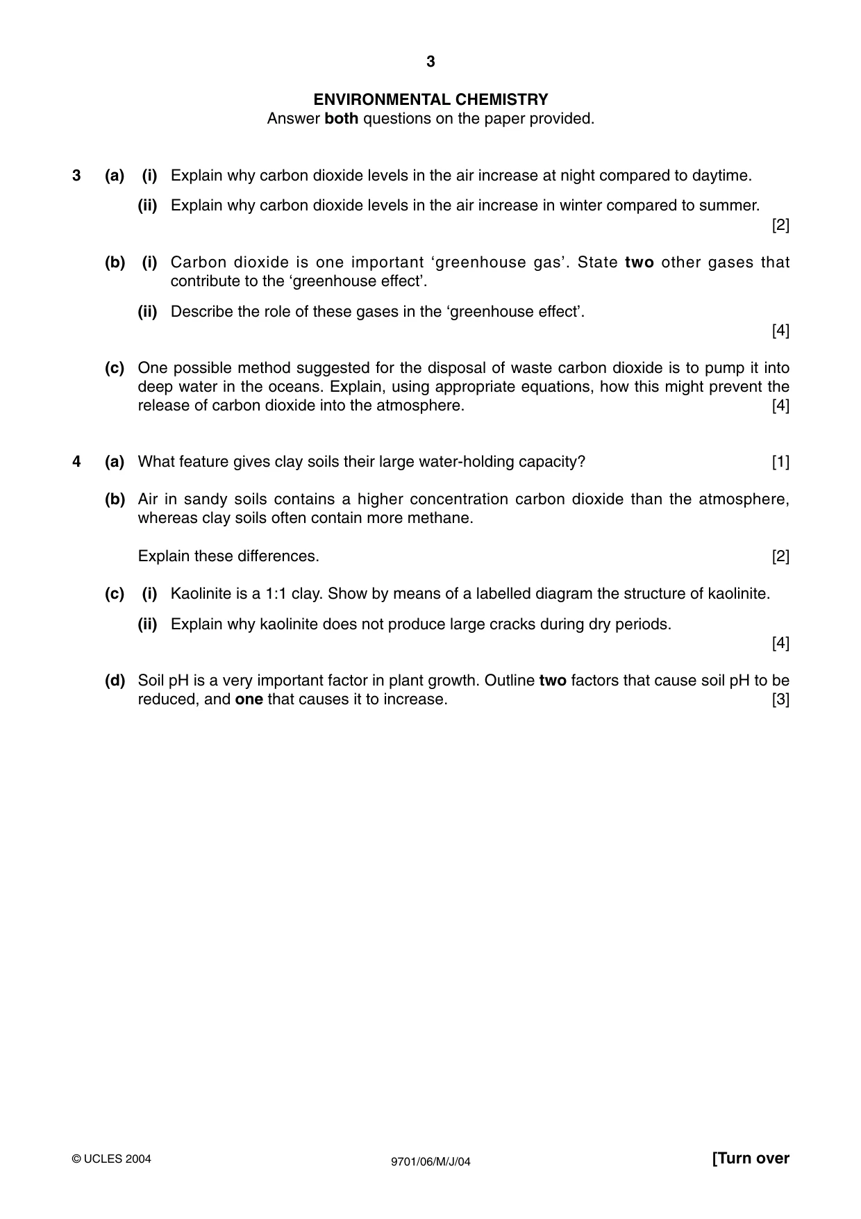 Cambridge A Level Chemistry 9701 2004 May/June Paper 6 · Variant 1 question paper, page 3 of 12