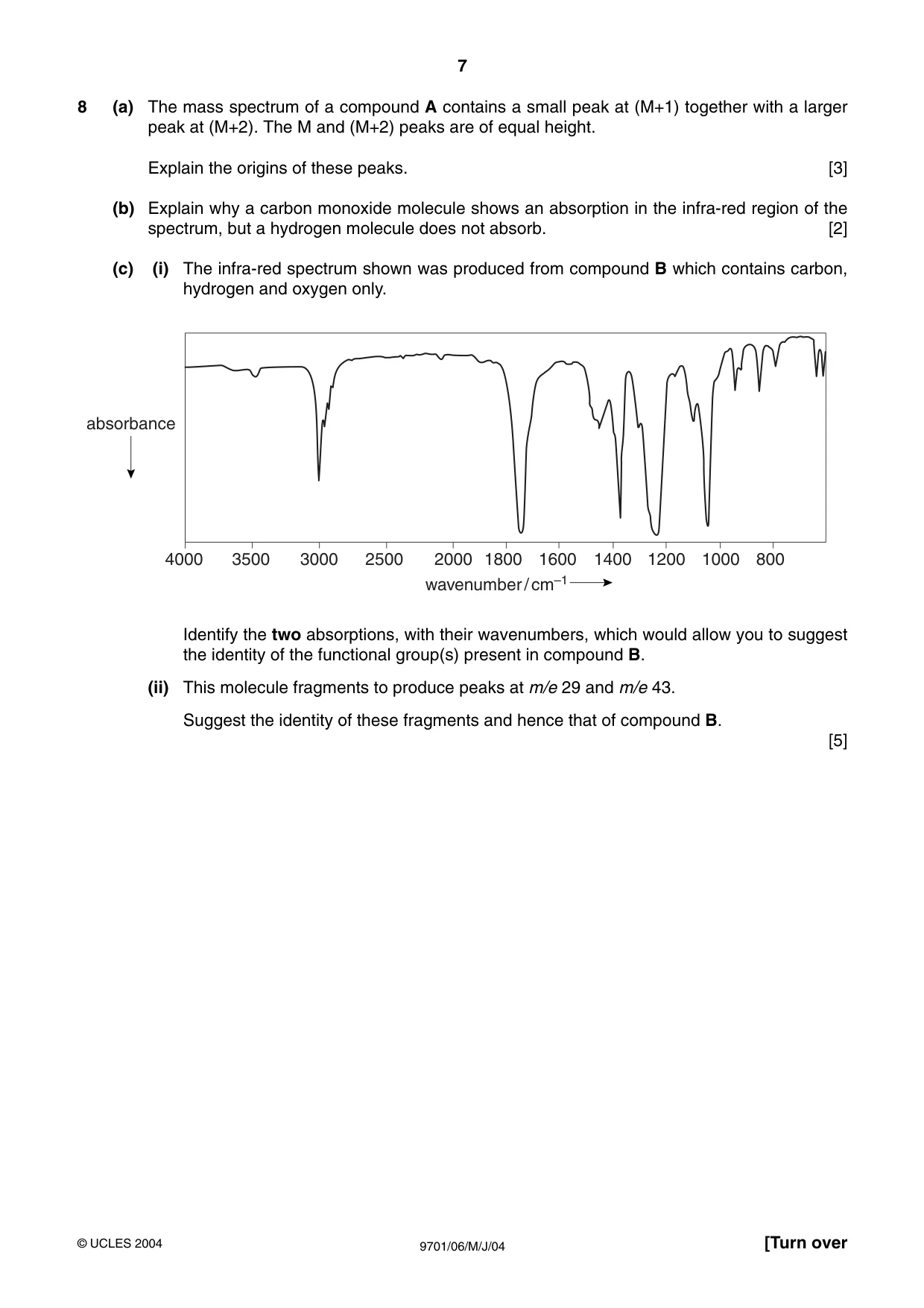 Cambridge A Level Chemistry 9701 2004 May/June Paper 6 · Variant 1 question paper, page 7 of 12