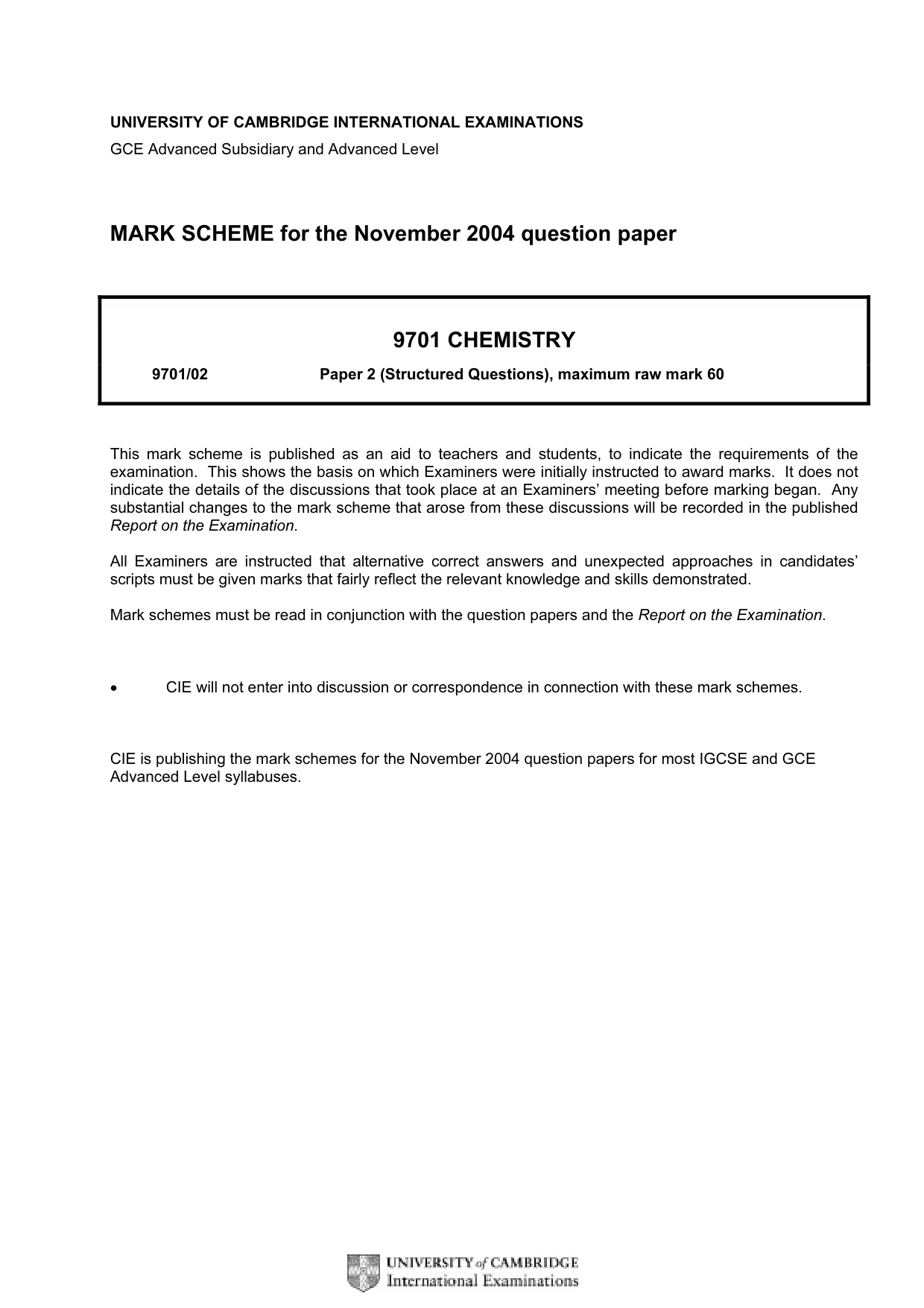 Mark scheme, page 1 of 8