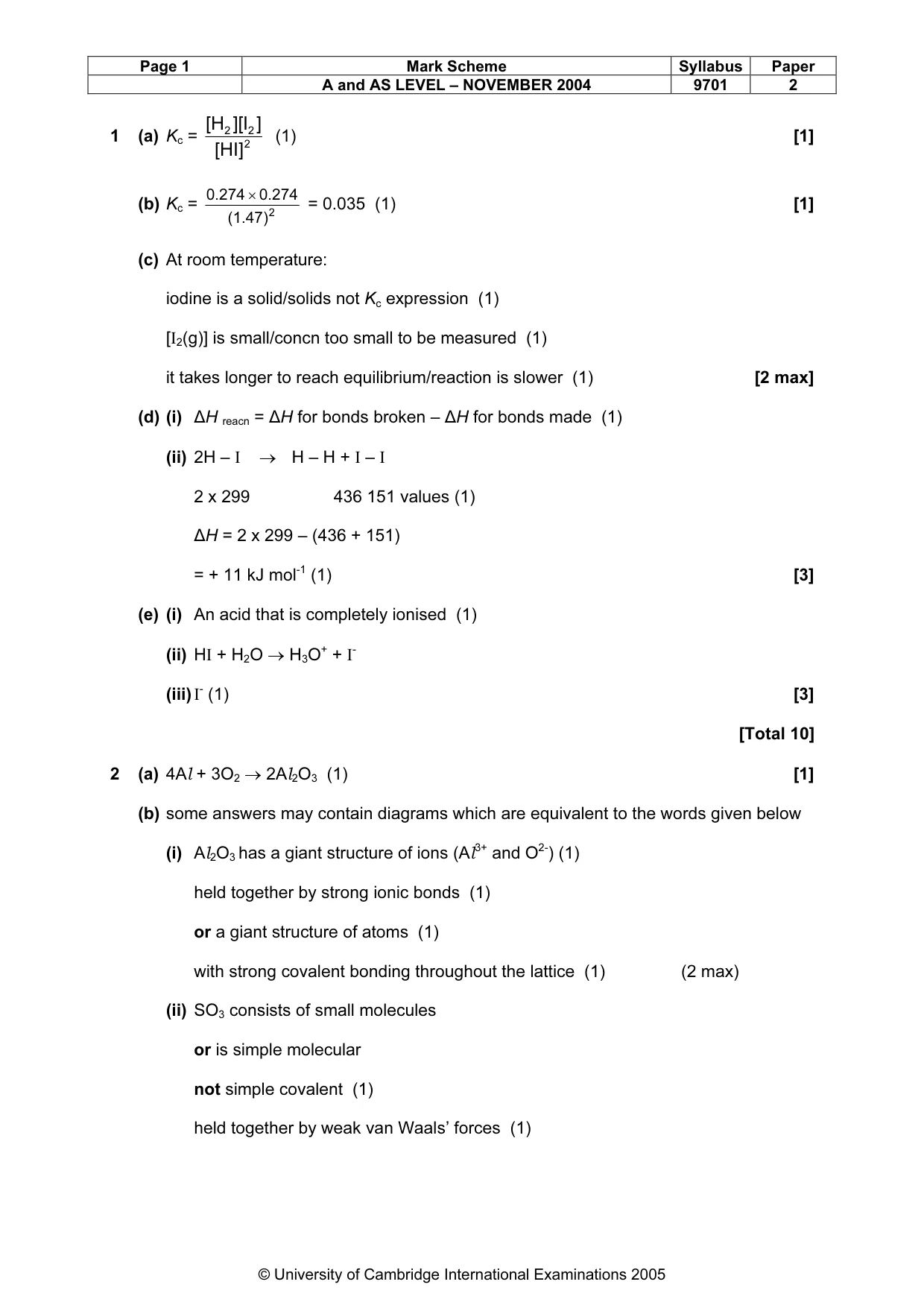 Mark scheme, page 4 of 8