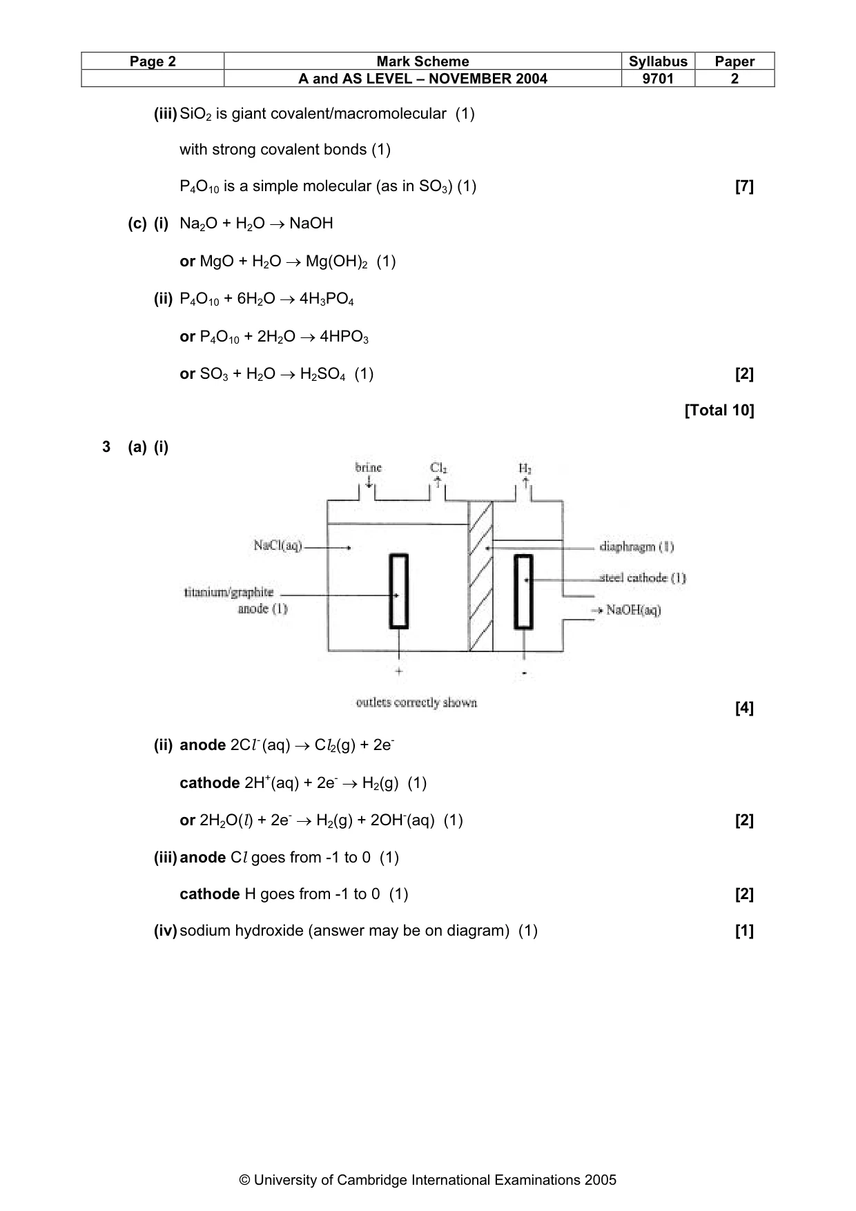 Mark scheme, page 5 of 8