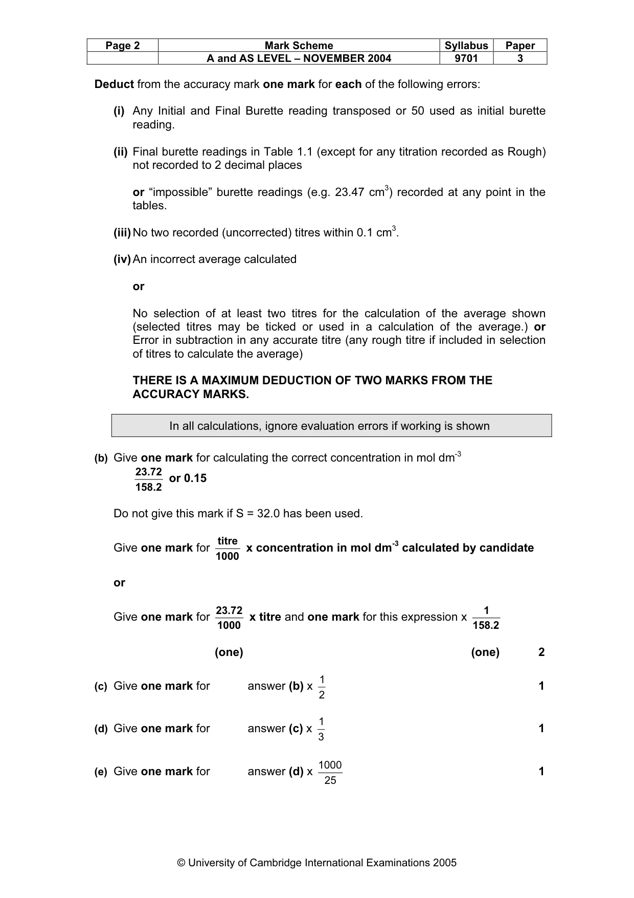 Mark scheme, page 5 of 8