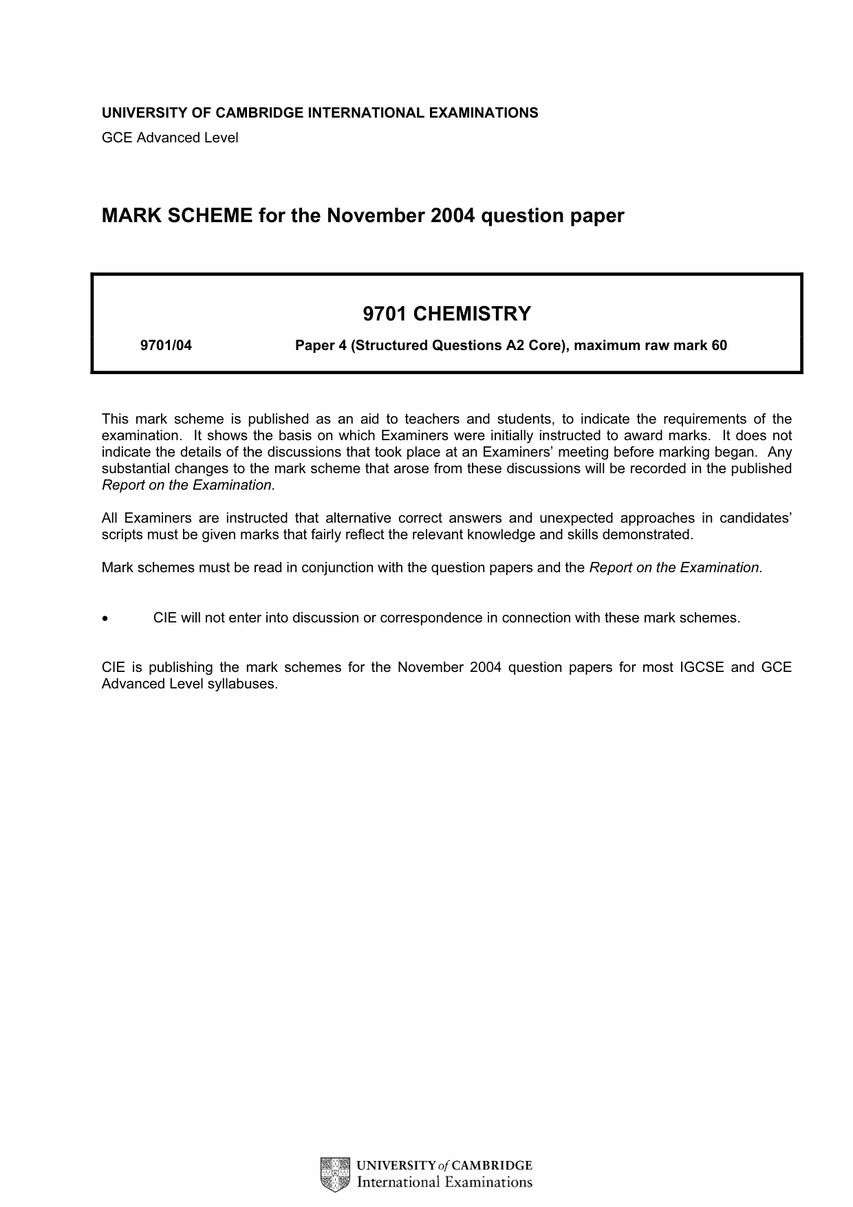 Mark scheme, page 1 of 8