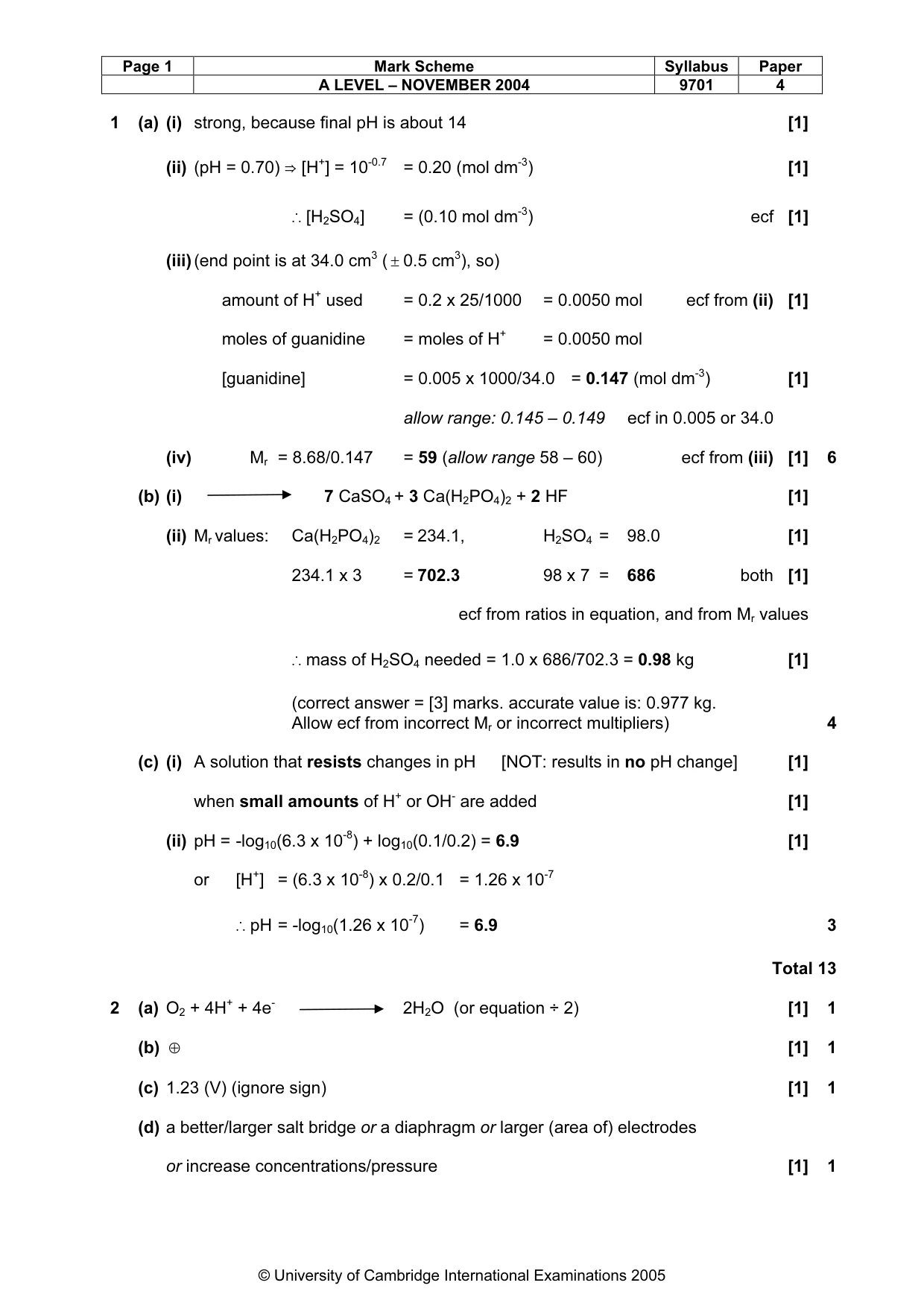 Mark scheme, page 4 of 8
