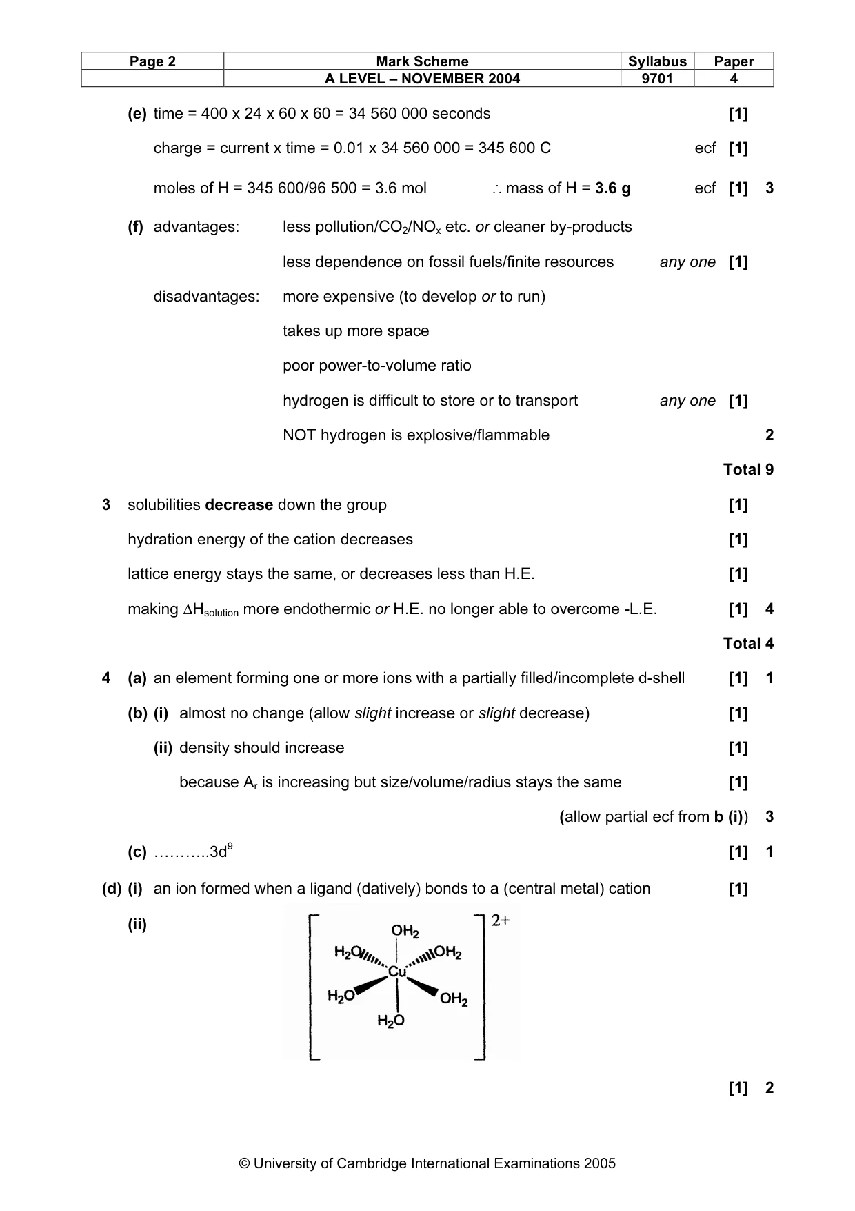 Mark scheme, page 5 of 8