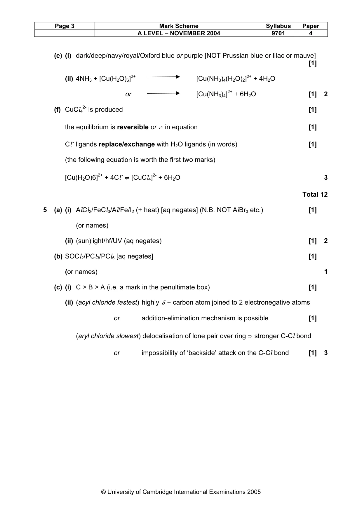 Mark scheme, page 6 of 8