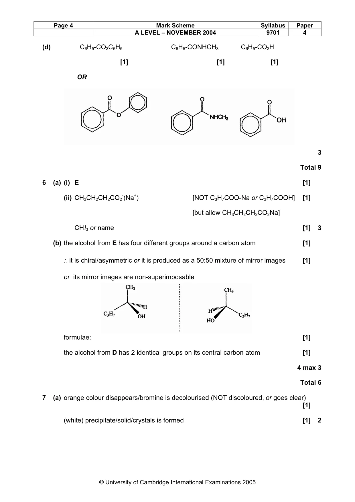 Mark scheme, page 7 of 8