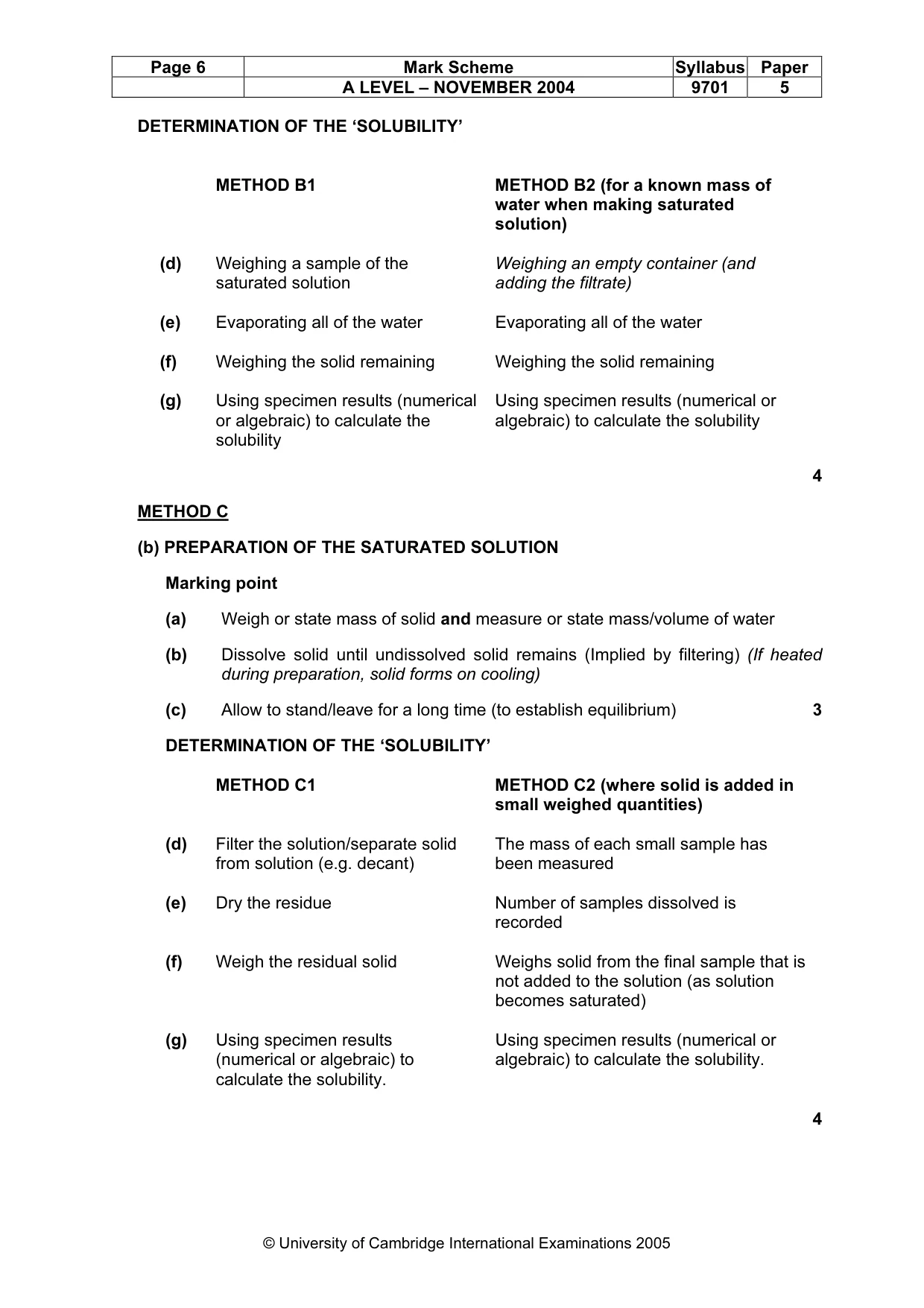 Mark scheme, page 9 of 11