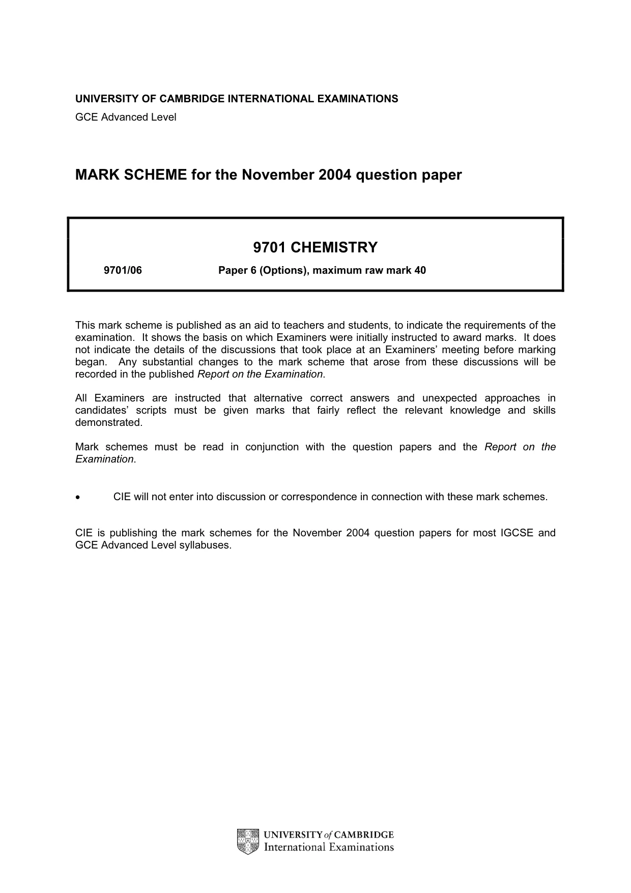 Mark scheme, page 1 of 11
