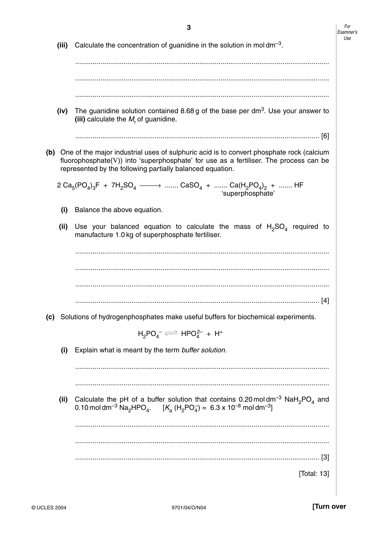 Cambridge A Level Chemistry 9701 2004 Oct/Nov Paper 4 · Variant 1 question paper, page 3 of 12