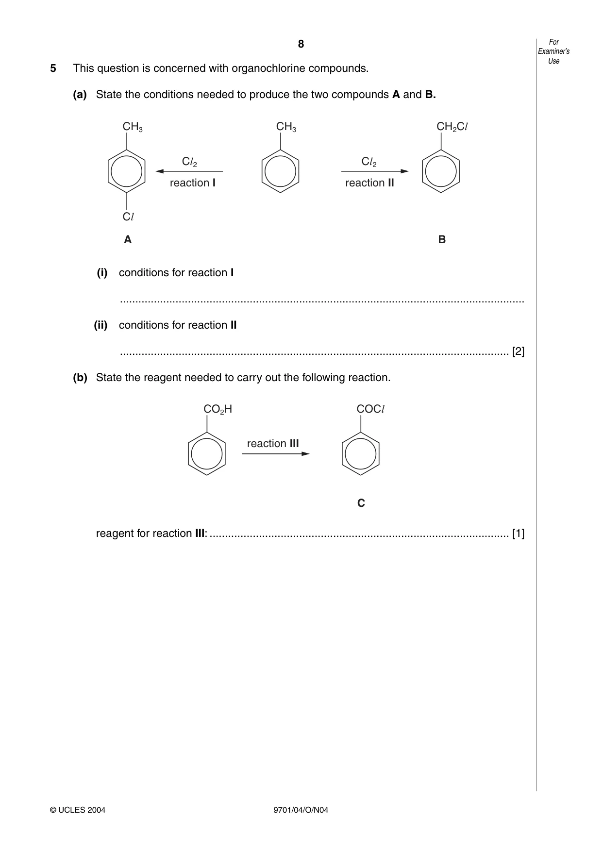 Cambridge A Level Chemistry 9701 2004 Oct/Nov Paper 4 · Variant 1 question paper, page 8 of 12
