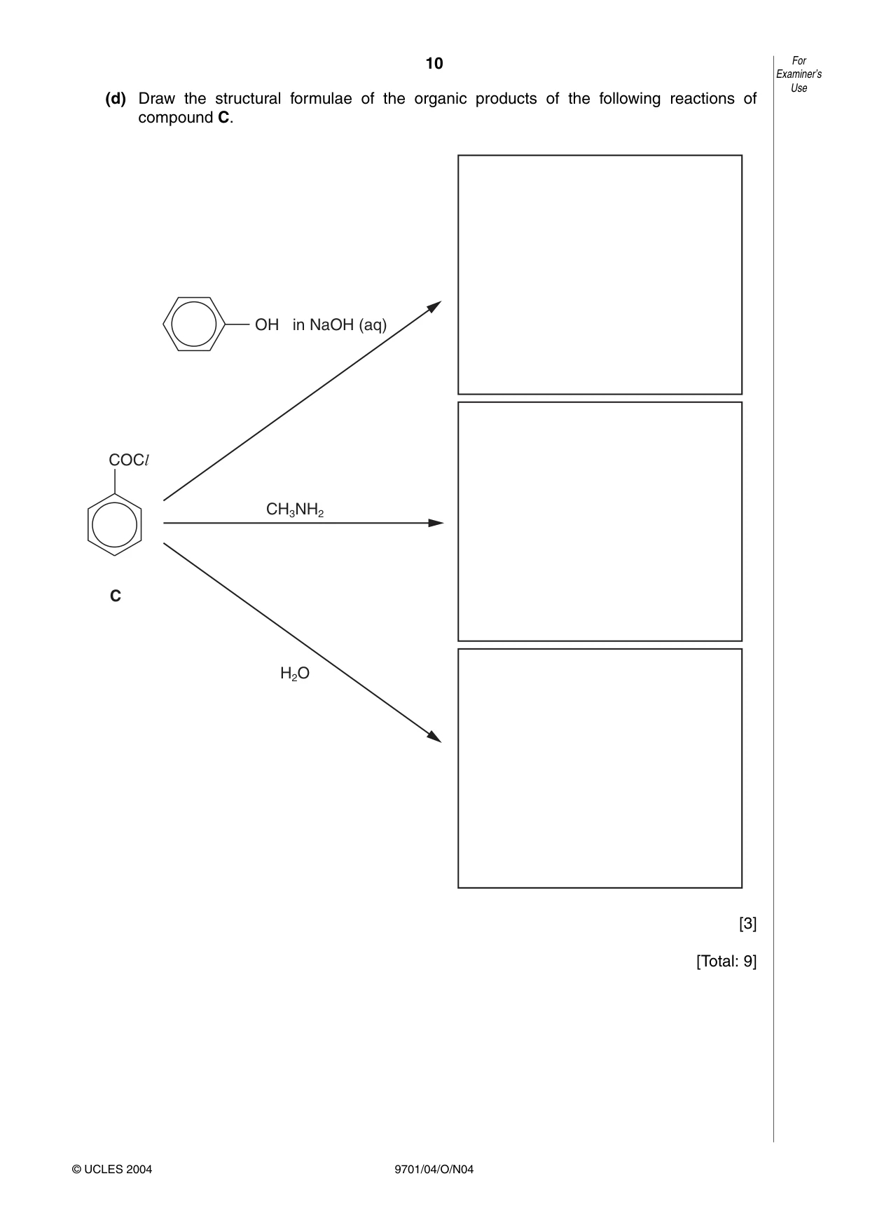Cambridge A Level Chemistry 9701 2004 Oct/Nov Paper 4 · Variant 1 question paper, page 10 of 12
