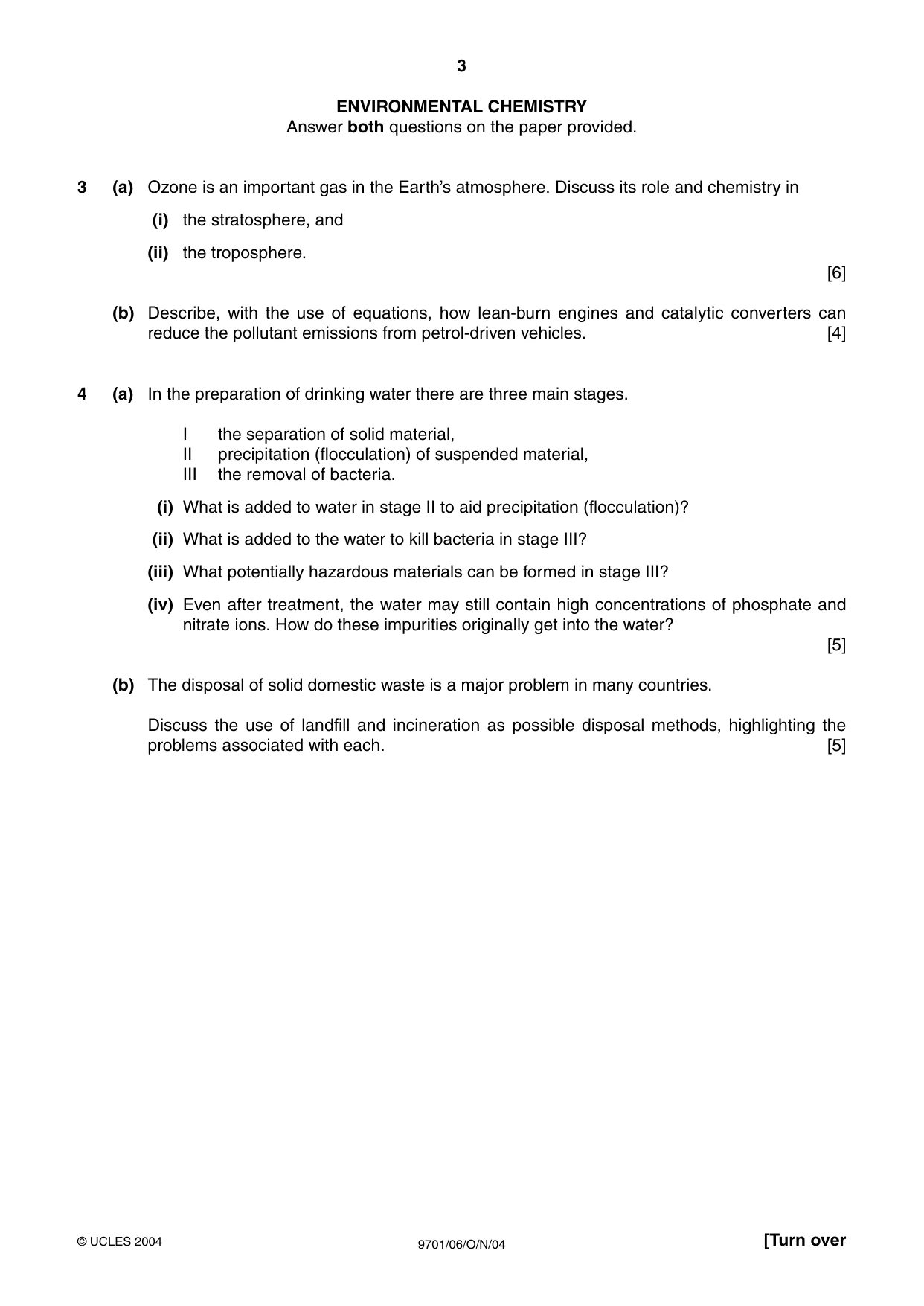 Cambridge A Level Chemistry 9701 2004 Oct/Nov Paper 6 · Variant 1 question paper, page 3 of 8