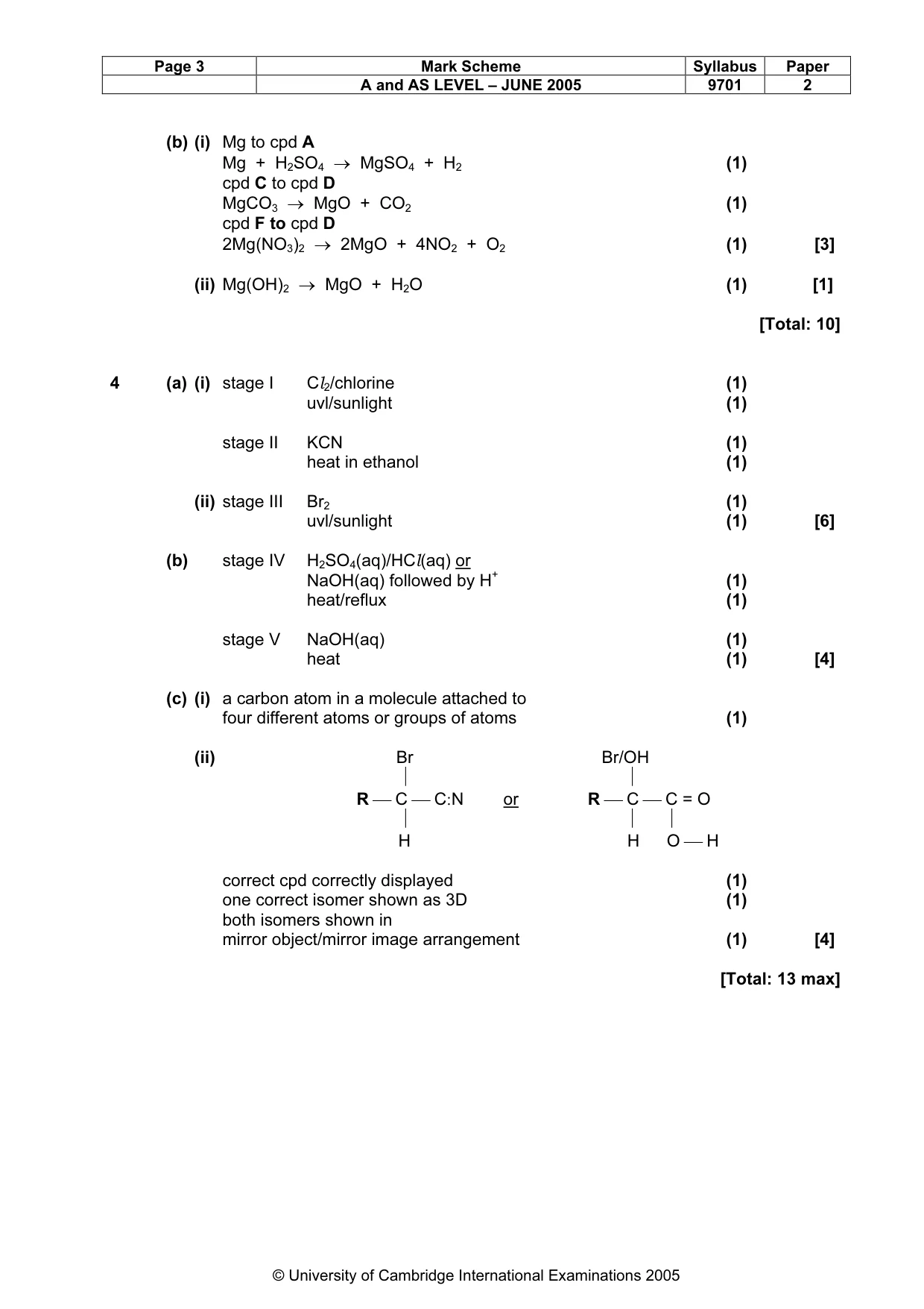 Mark scheme, page 6 of 7