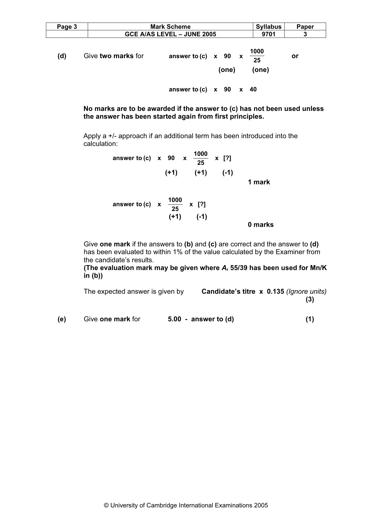 Mark scheme, page 6 of 9