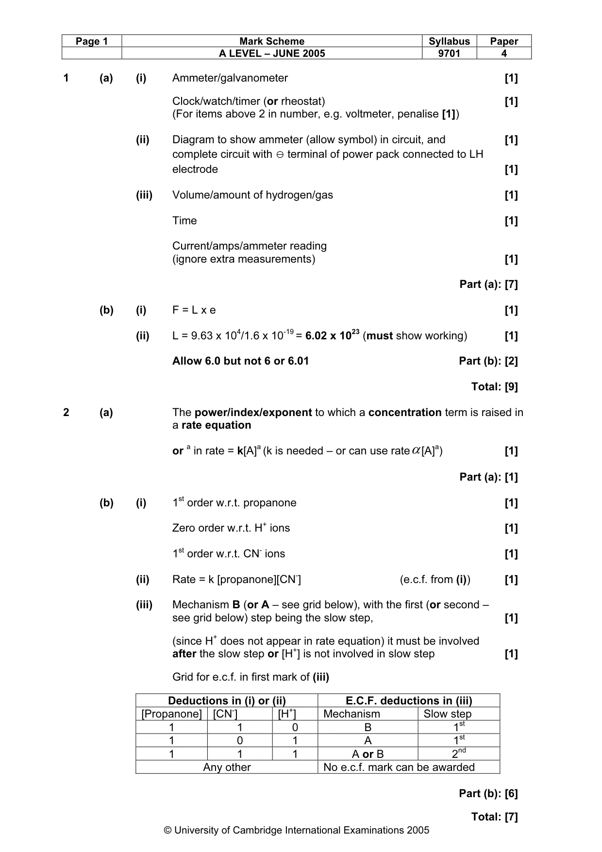 Mark scheme, page 4 of 8