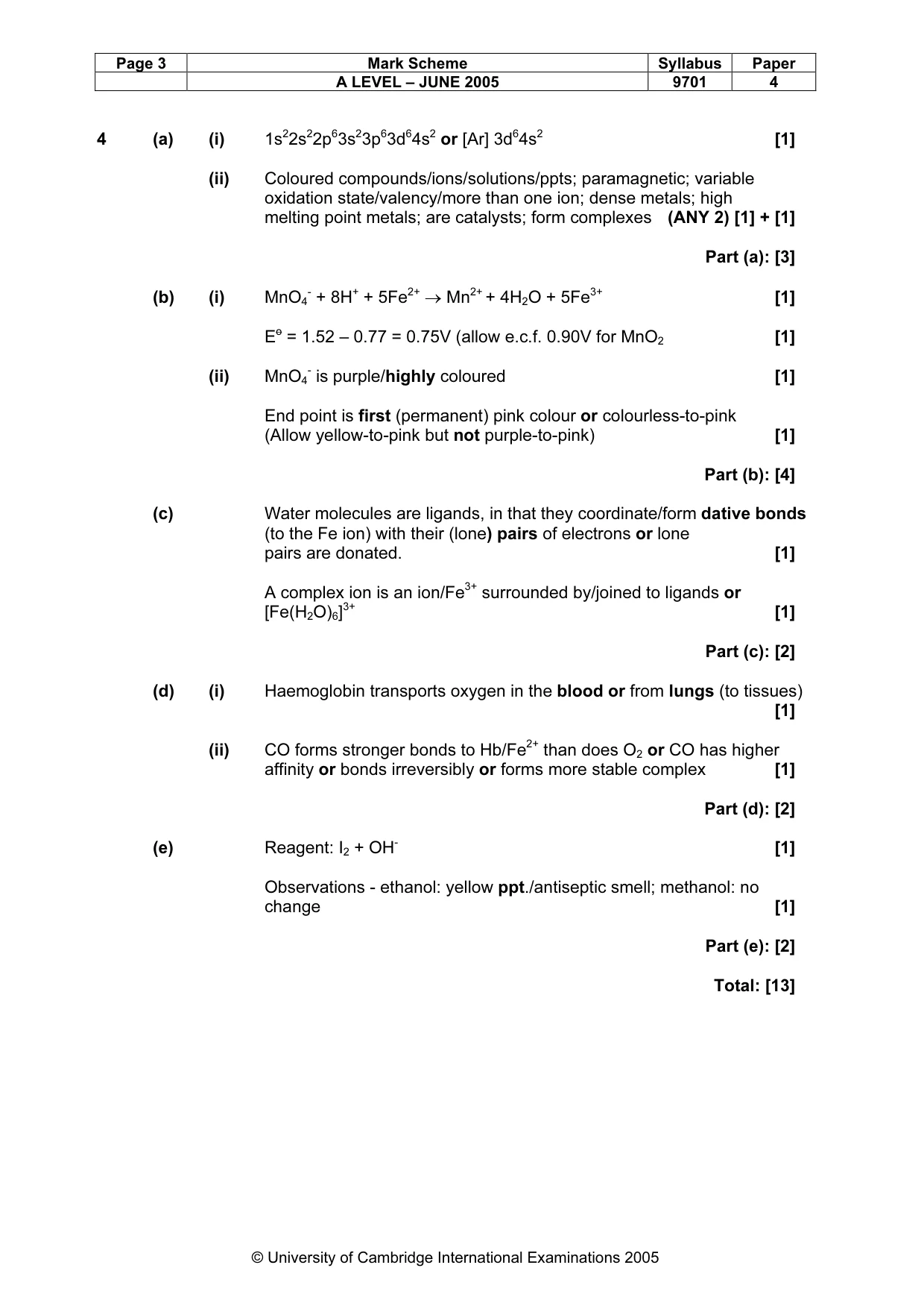 Mark scheme, page 6 of 8