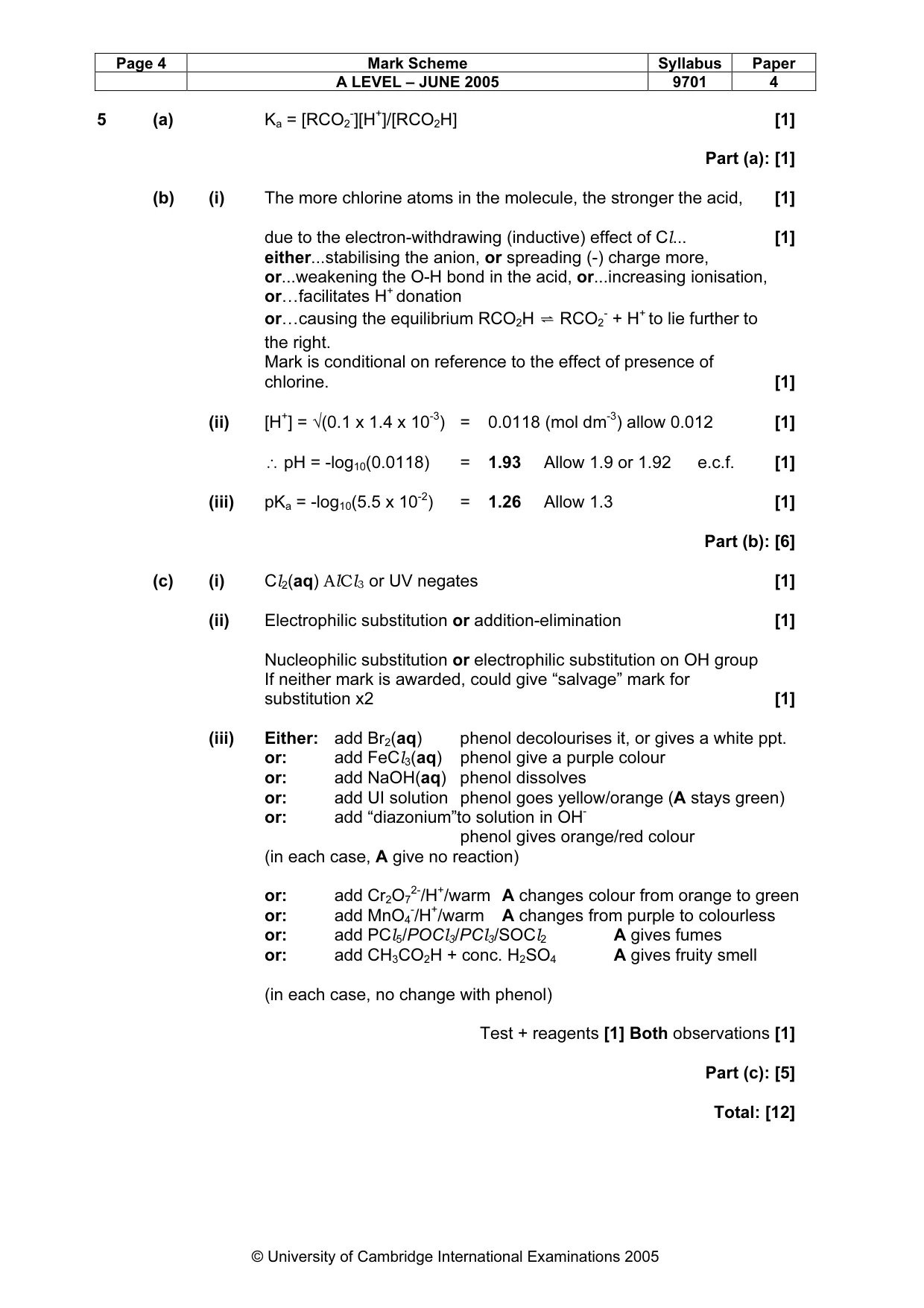 Mark scheme, page 7 of 8