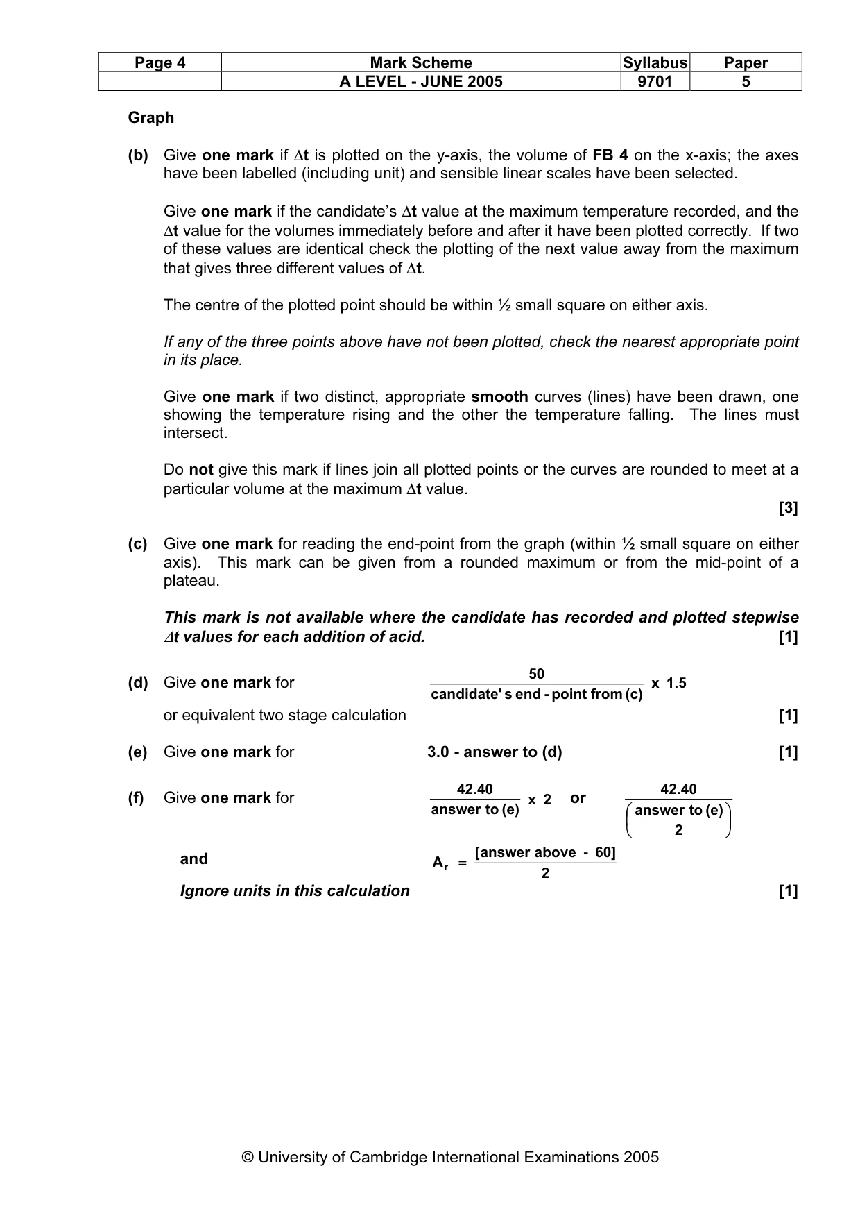 Mark scheme, page 7 of 10