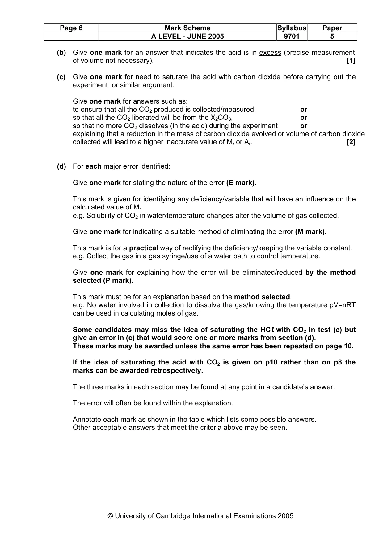 Mark scheme, page 9 of 10
