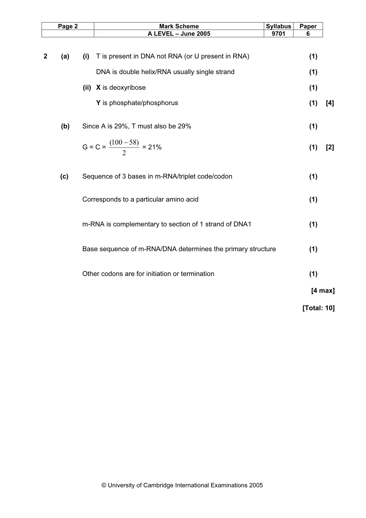 Mark scheme, page 5 of 12