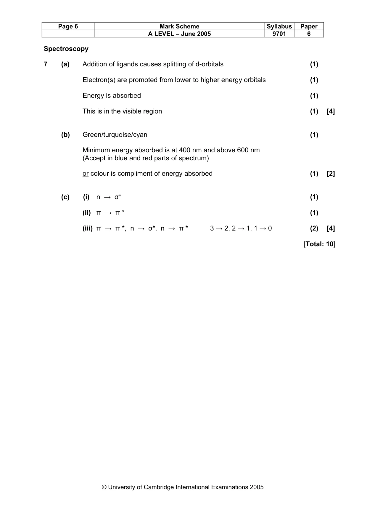 Mark scheme, page 9 of 12