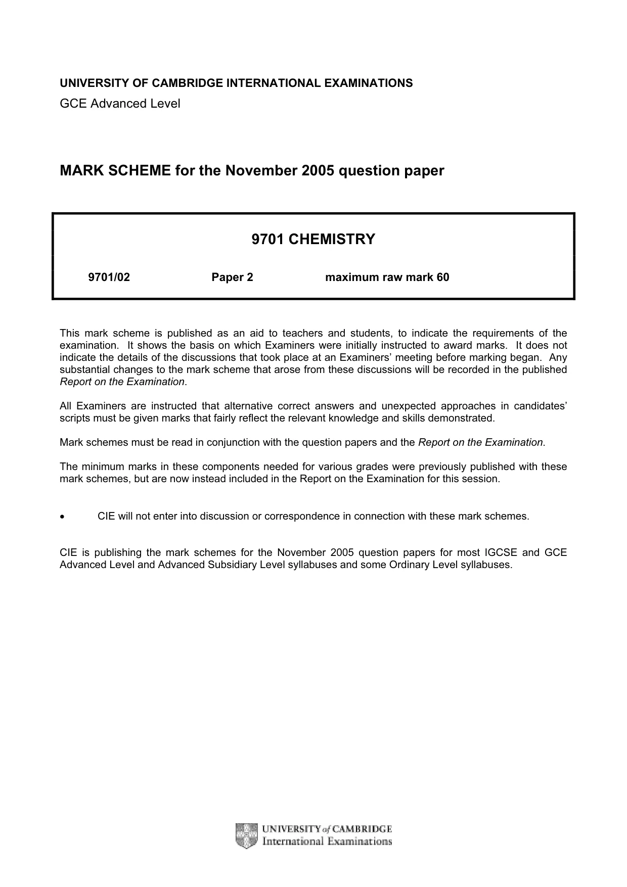 Mark scheme, page 1 of 5