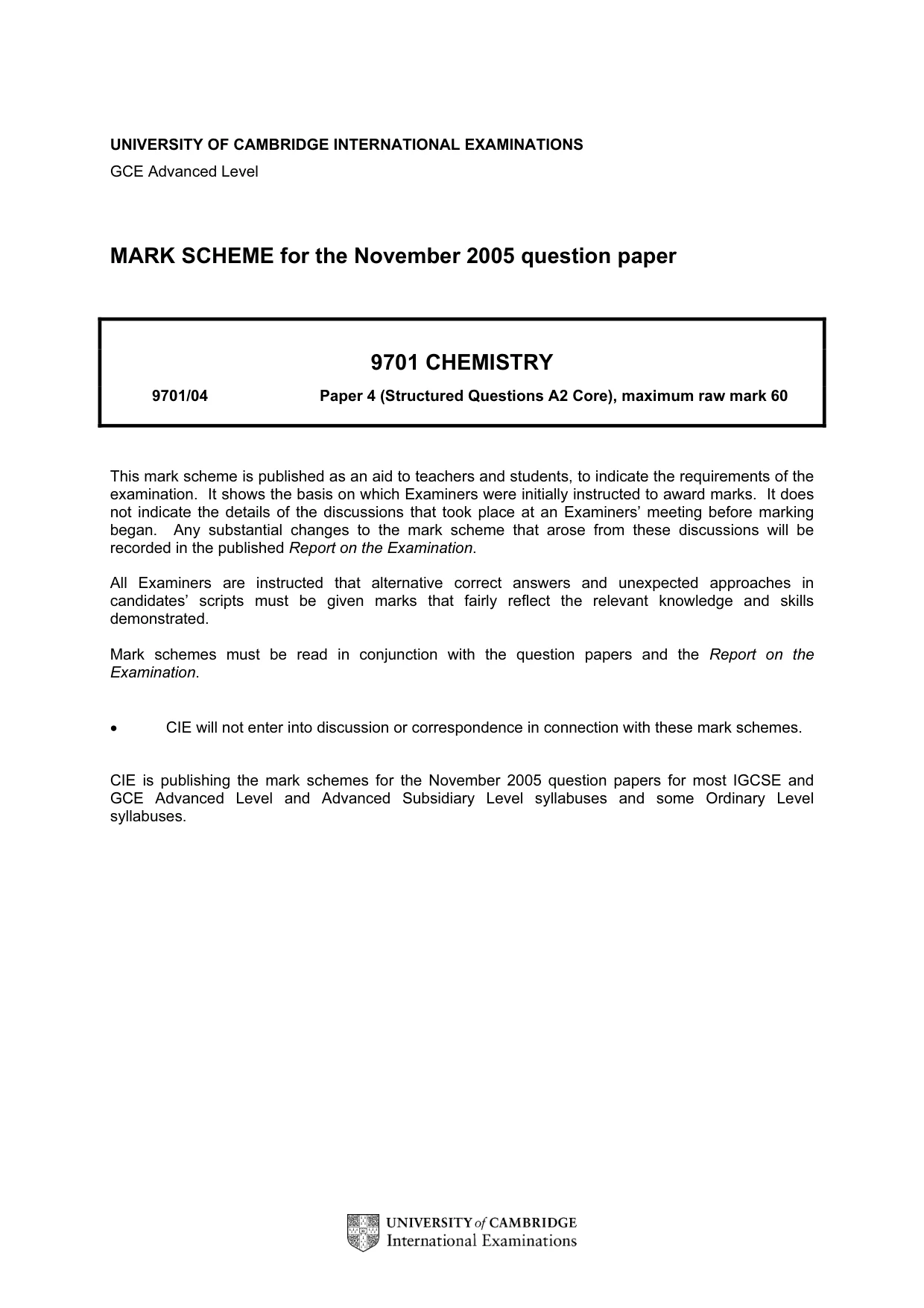 Mark scheme, page 1 of 6
