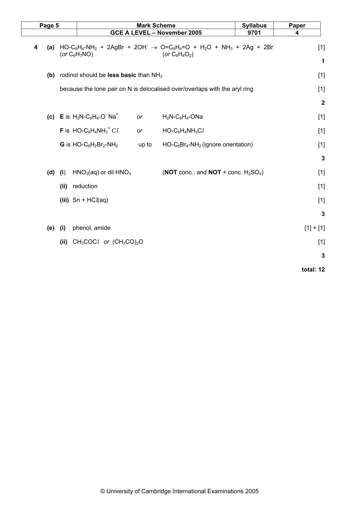 Mark scheme, page 5 of 6