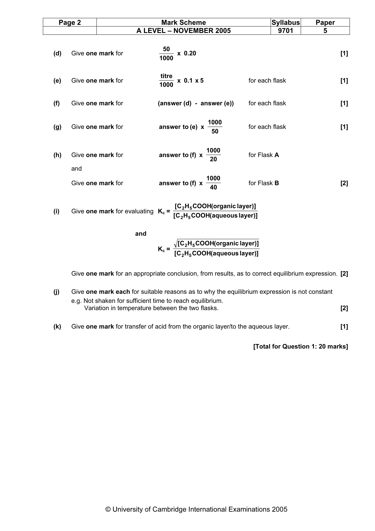 Mark scheme, page 3 of 4