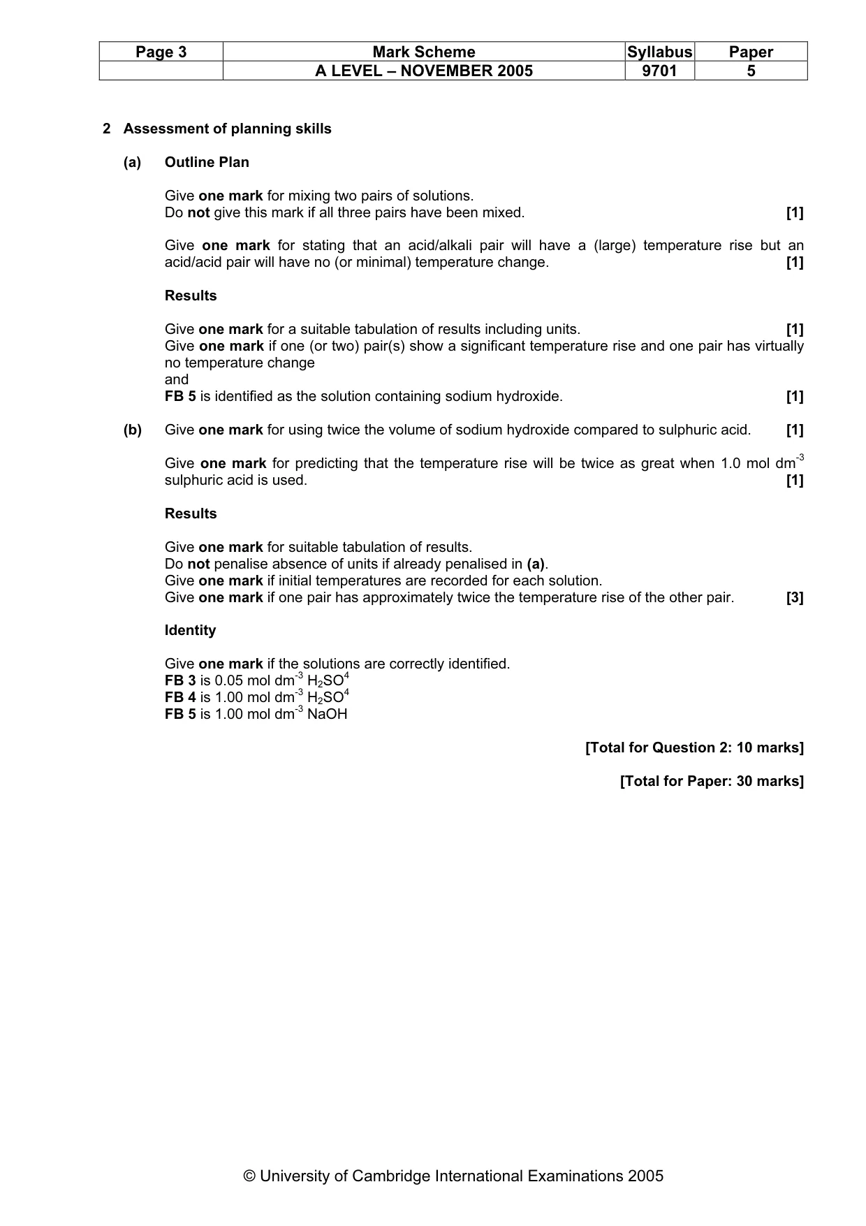 Mark scheme, page 4 of 4