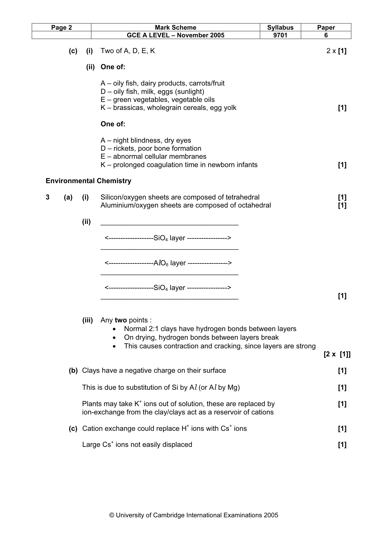 Mark scheme, page 3 of 7