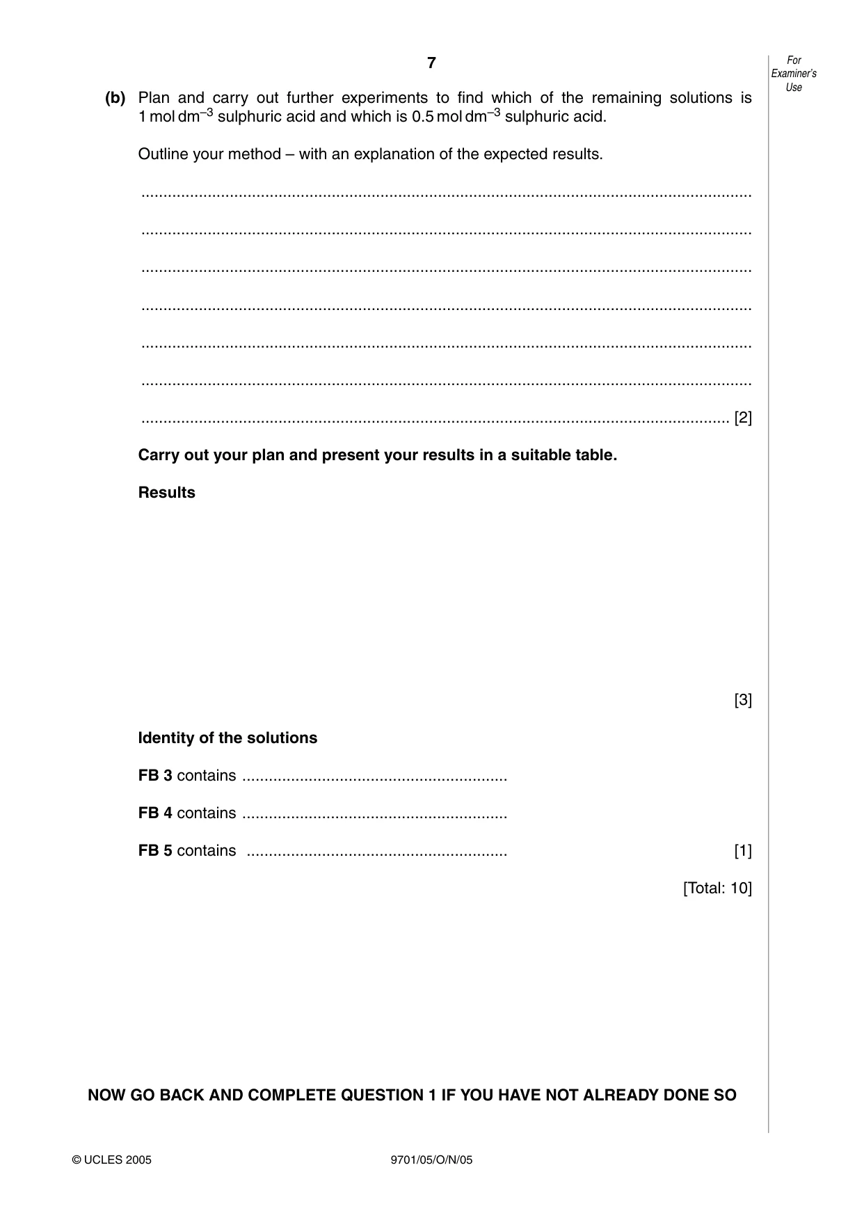 Cambridge A Level Chemistry 9701 2005 Oct/Nov Paper 5 · Variant 1 question paper, page 7 of 8