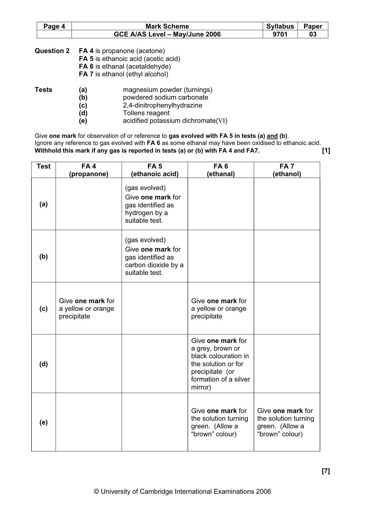 Mark scheme, page 4 of 5