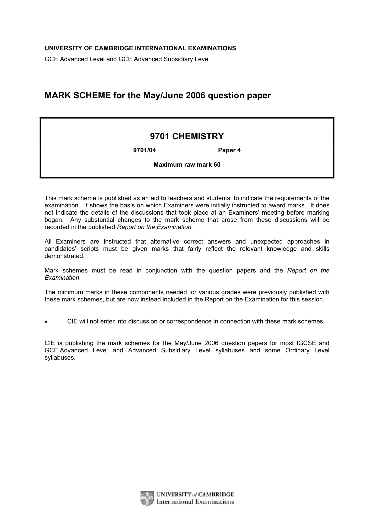 Mark scheme, page 1 of 5