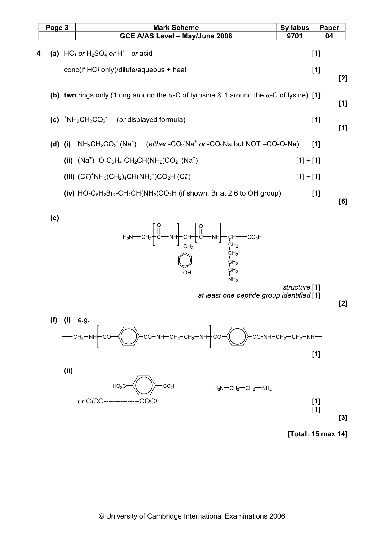 Mark scheme, page 4 of 5