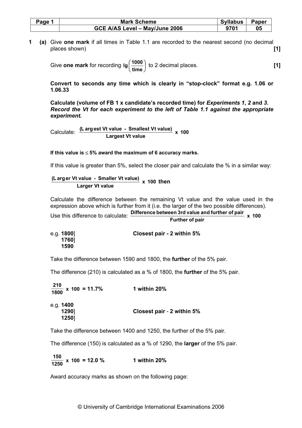 Mark scheme, page 2 of 6
