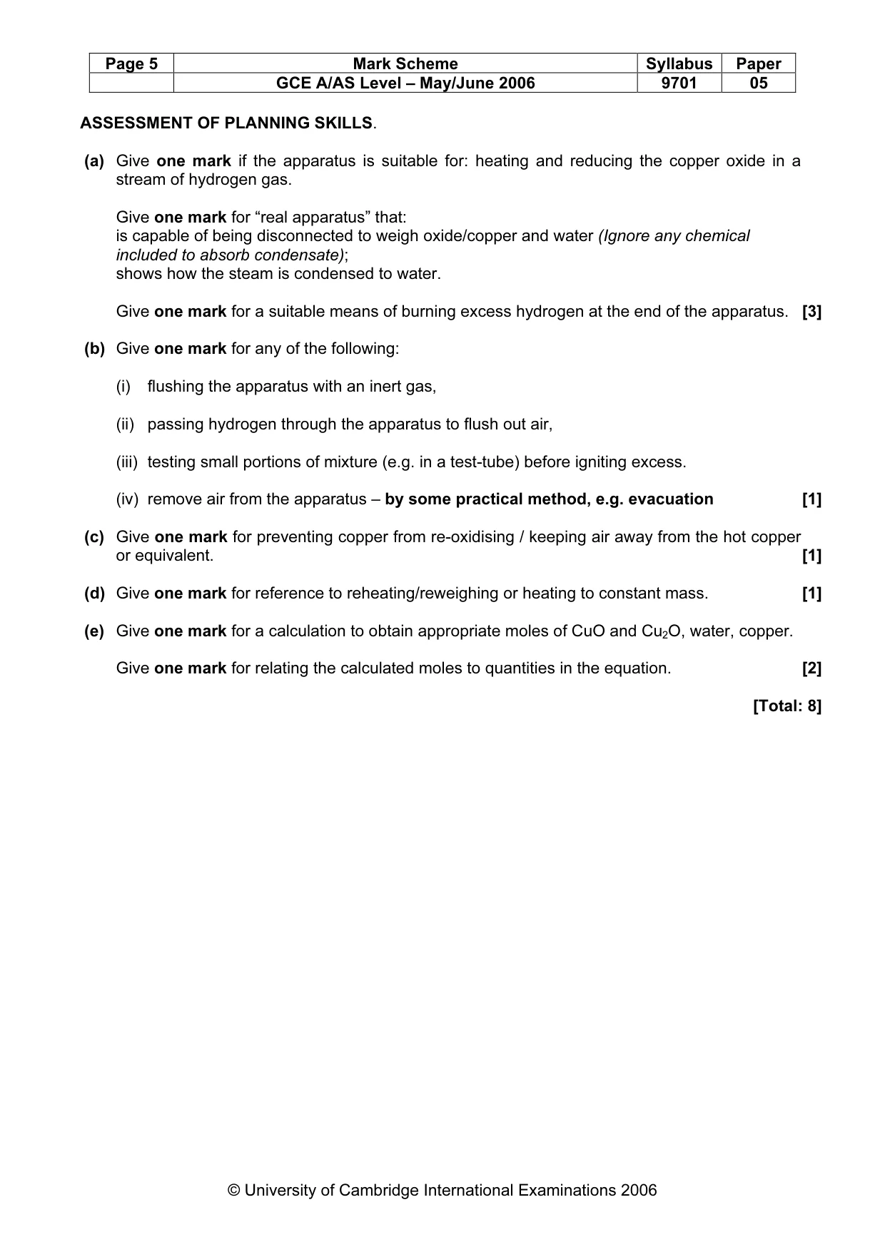 Mark scheme, page 6 of 6