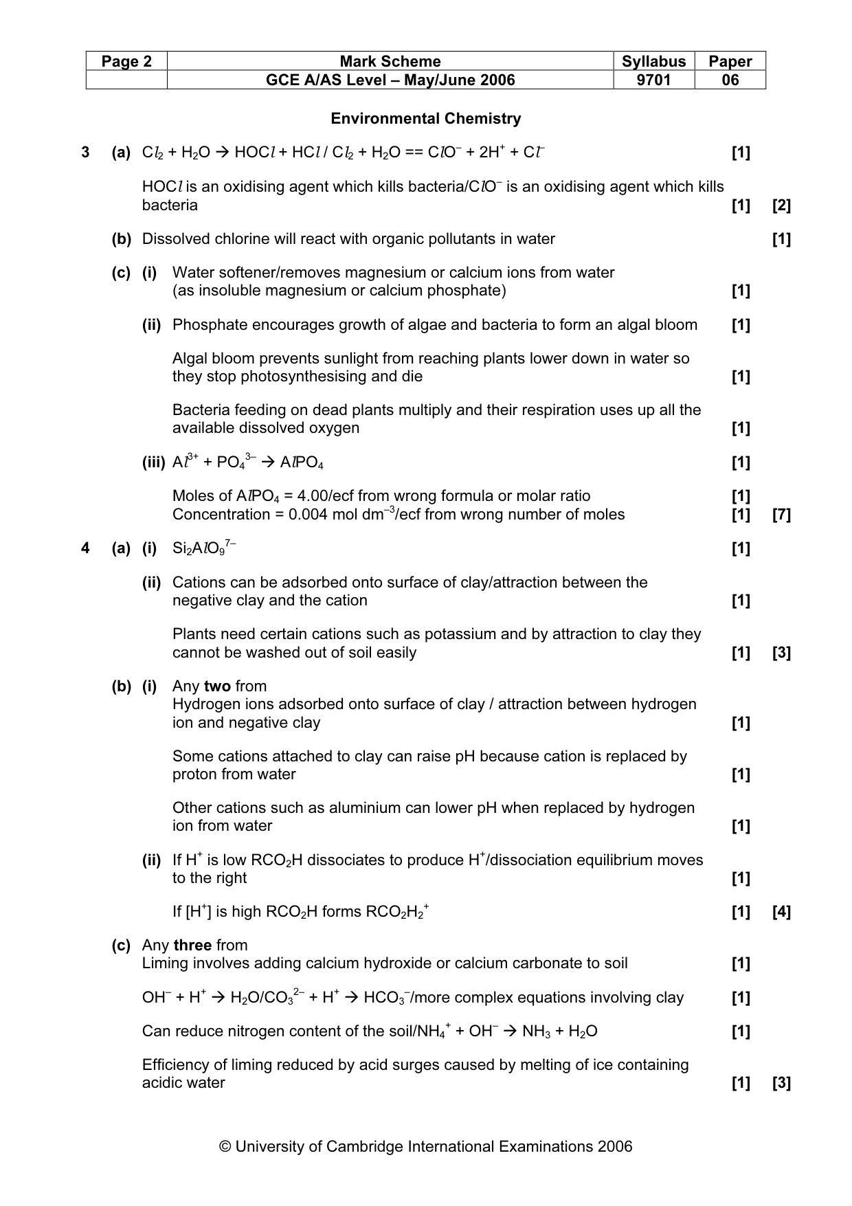Mark scheme, page 3 of 7